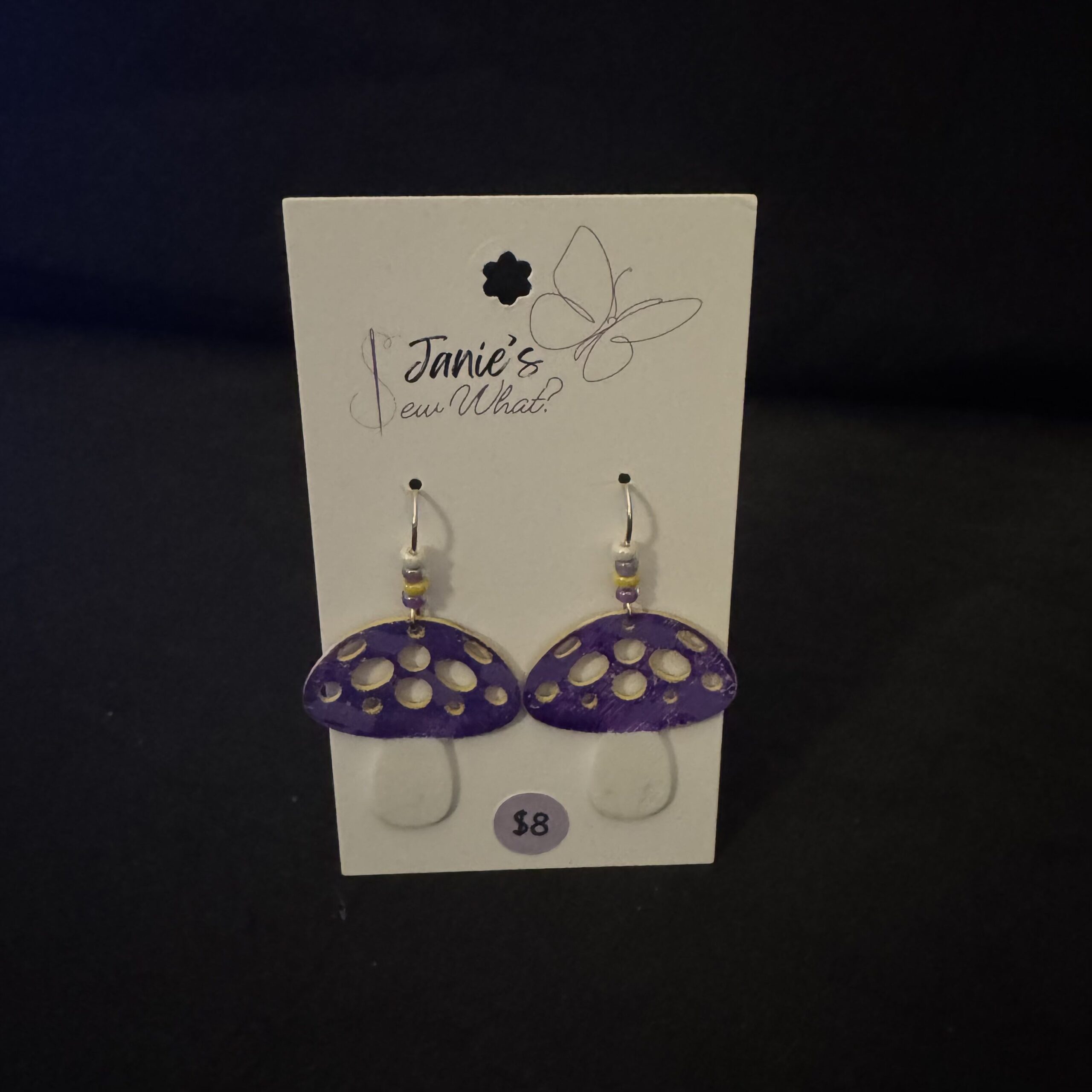 Earrings-3D-Mushroom-Purple 3D Mushroom Purple - Image 1