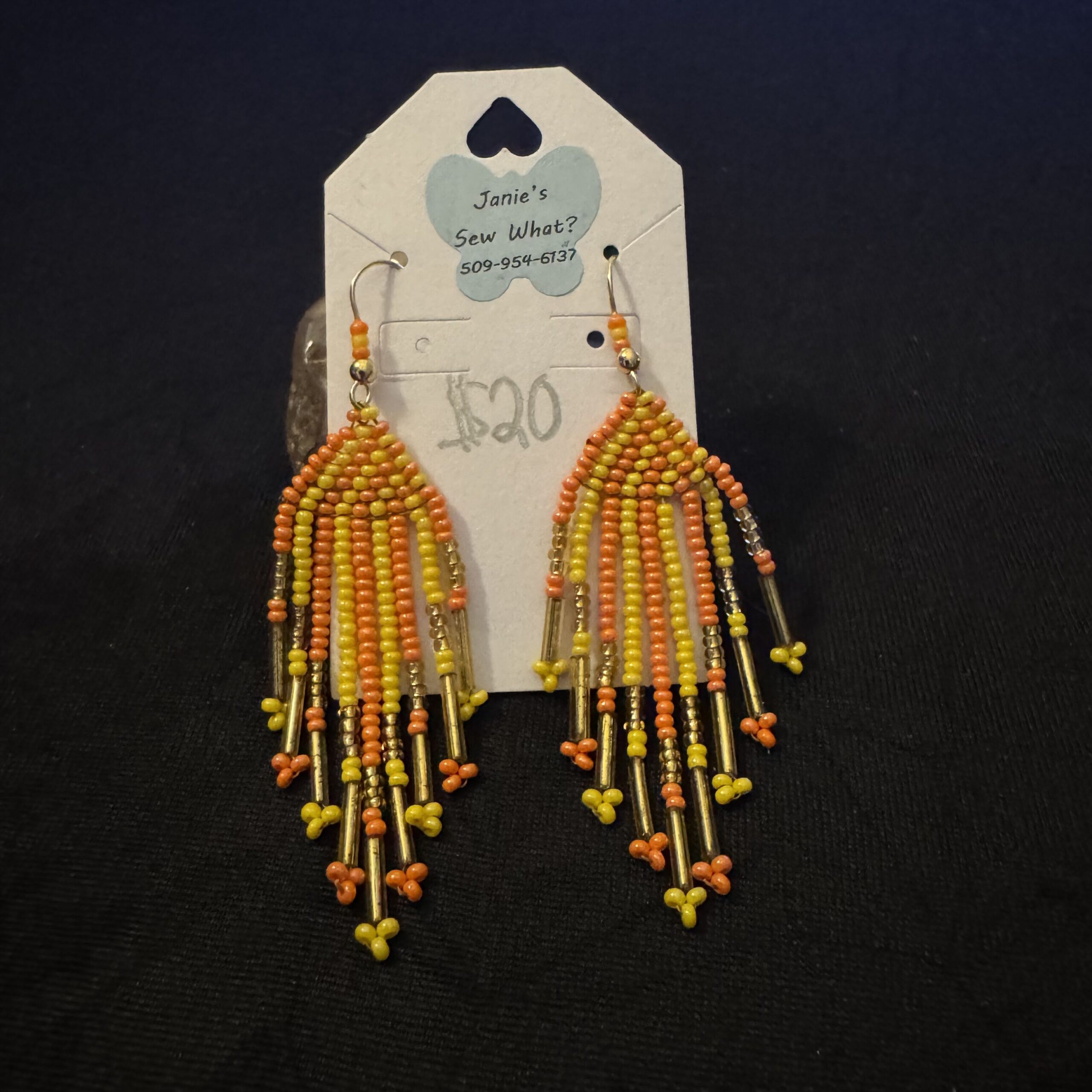 Earrings-Beaded_CandyCorn Beaded CandyCorn - Image 1
