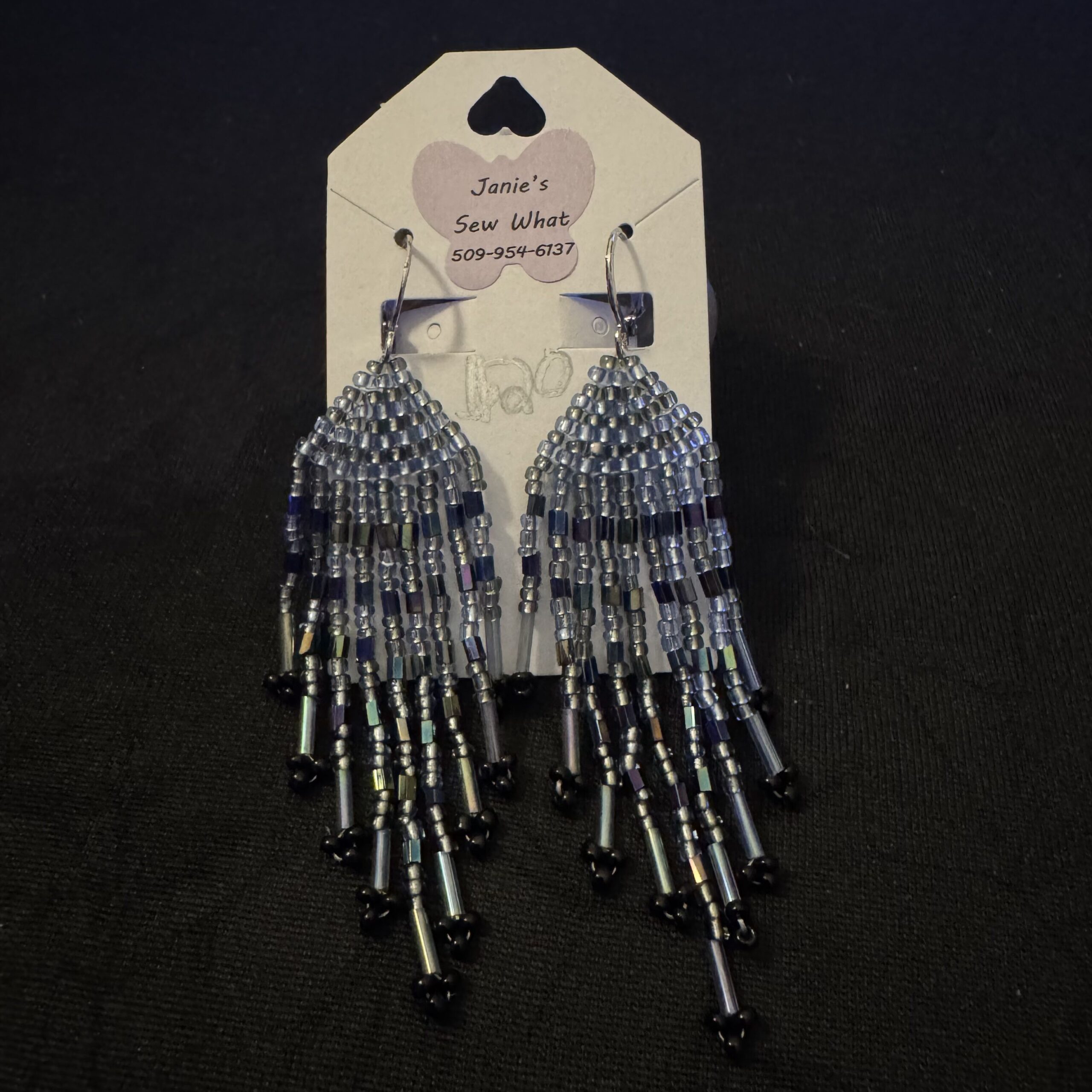 Earrings-Beaded_GreyMix Beaded GreyMix - Image 1