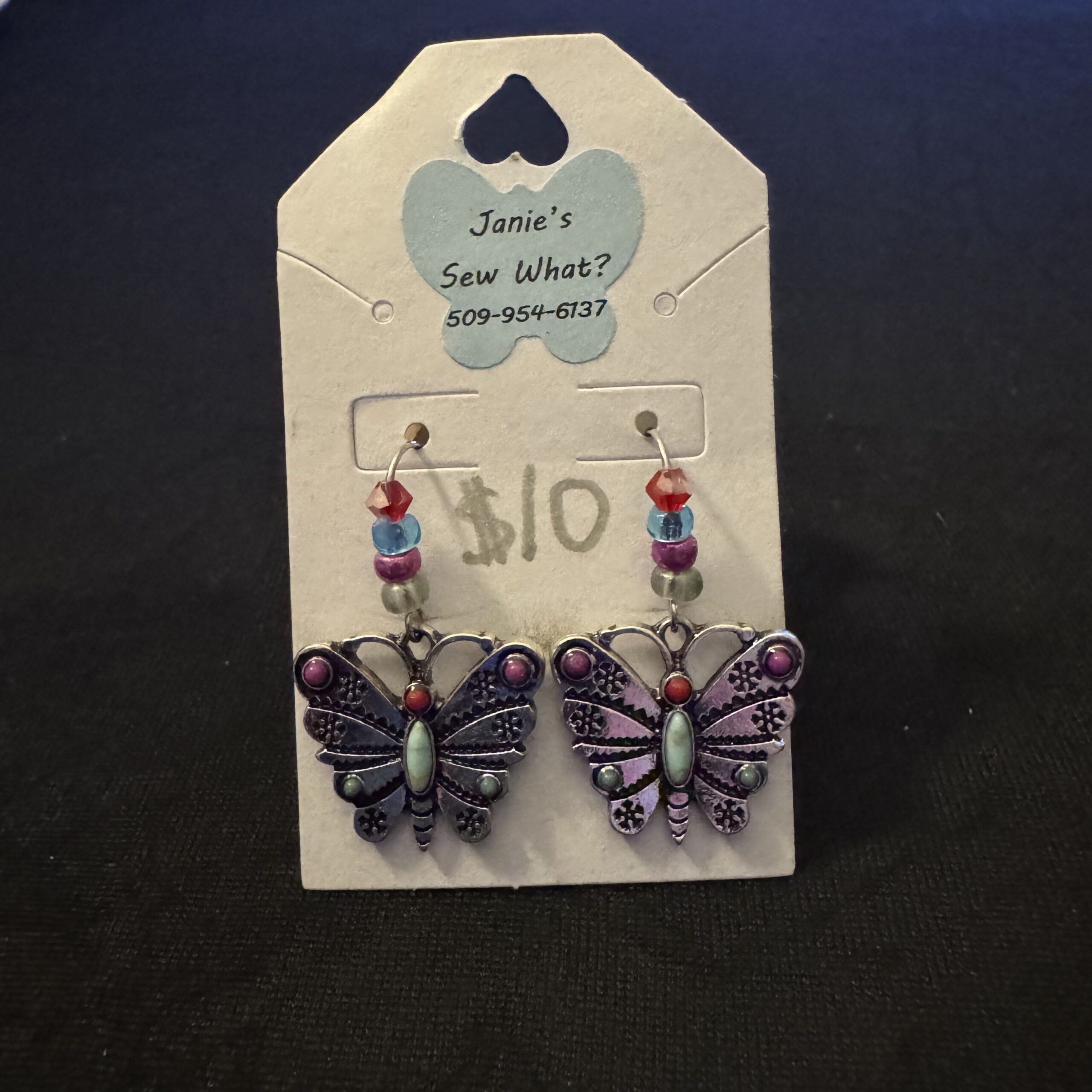 Earrings-Butterfly_TurquoiseColors Butterfly TurquoiseWings - Image 1