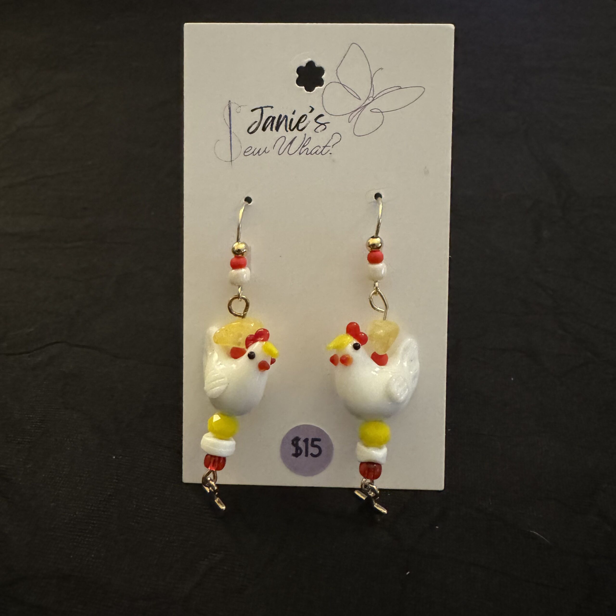 Earrings-Chicken-Fun Chicken Fun - Image 1