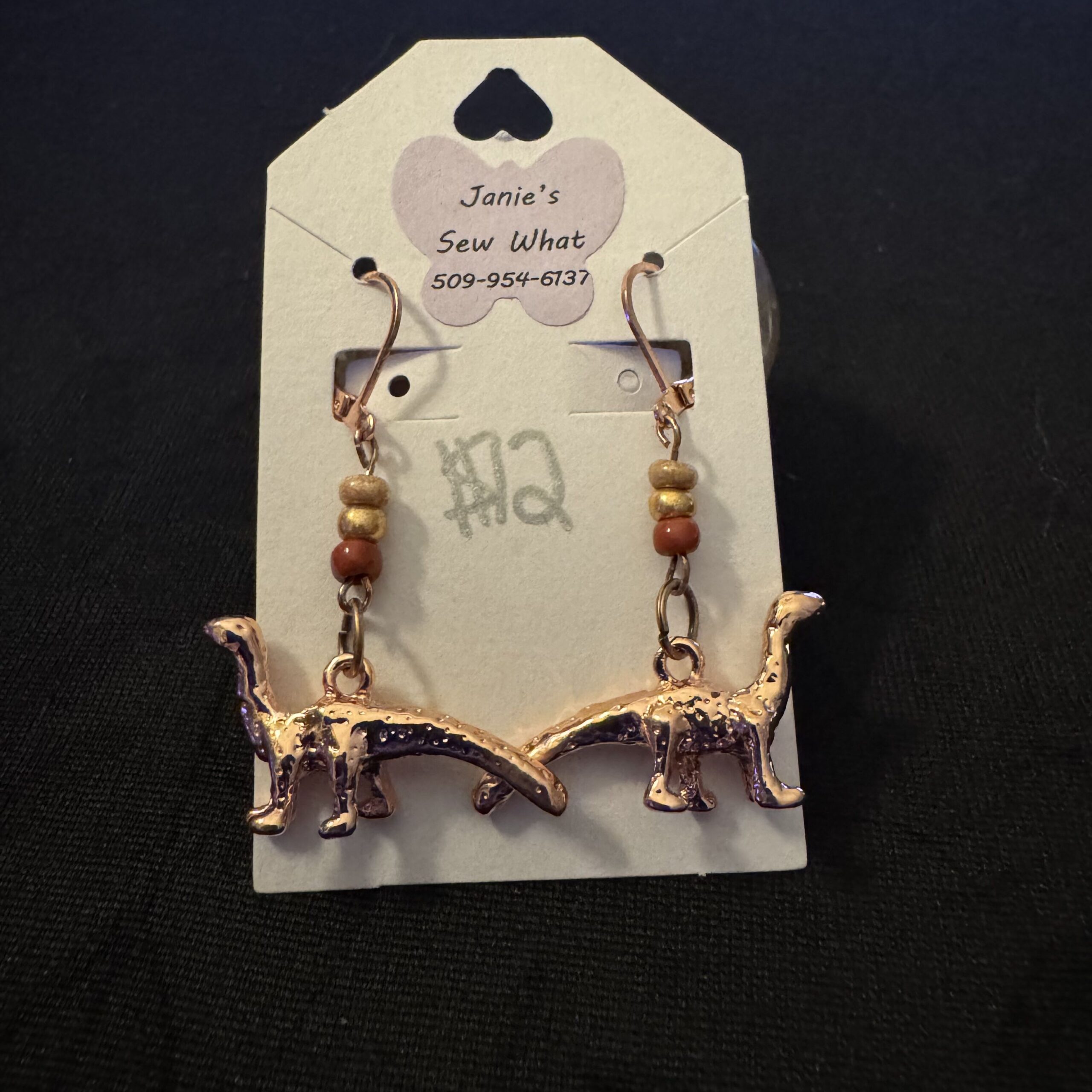 Earrings-Copper_Apatosaurus Copper Apatosaurus - Image 1