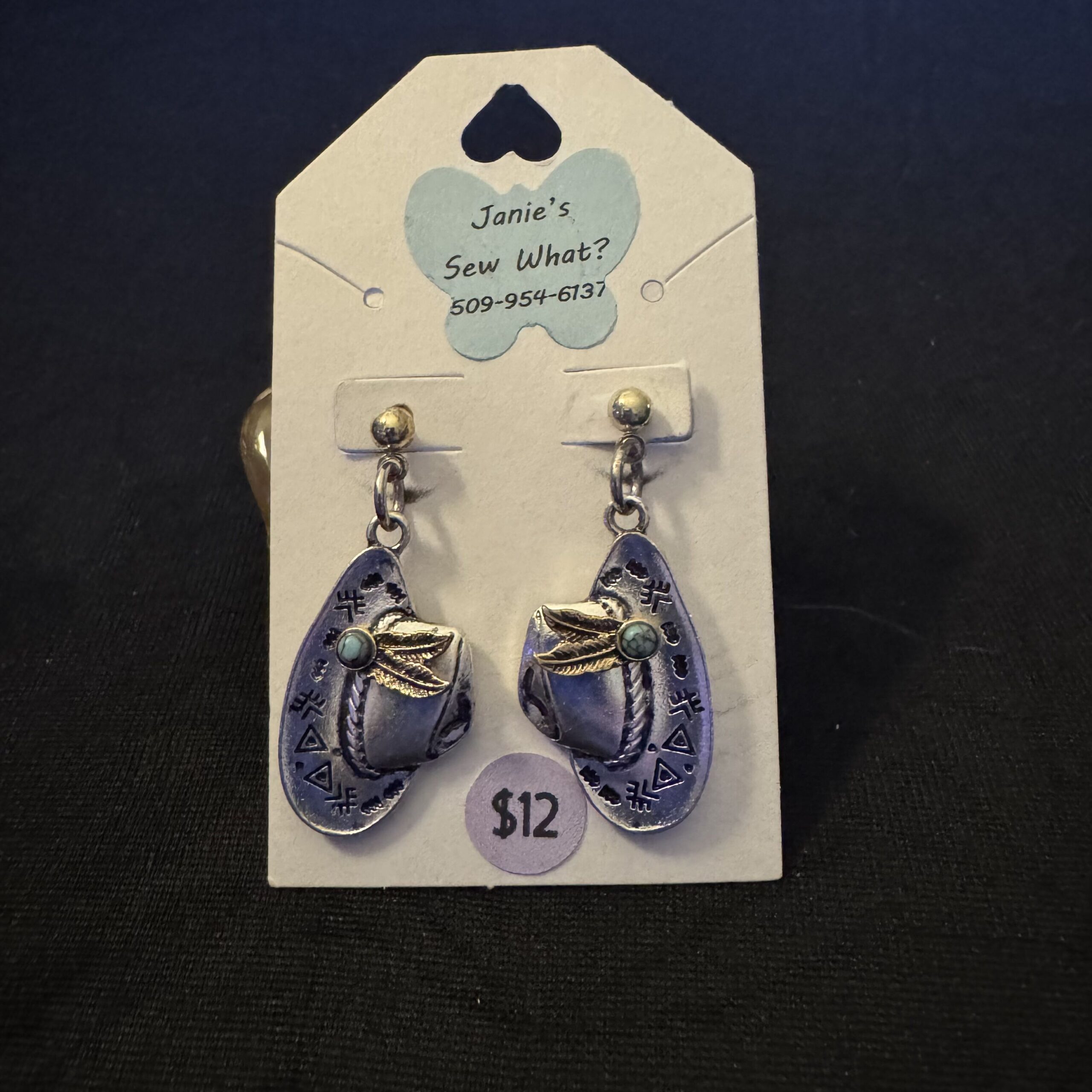 Earrings-Cowboy_HatTurquoise Cowboy HatTurquoise - Image 1