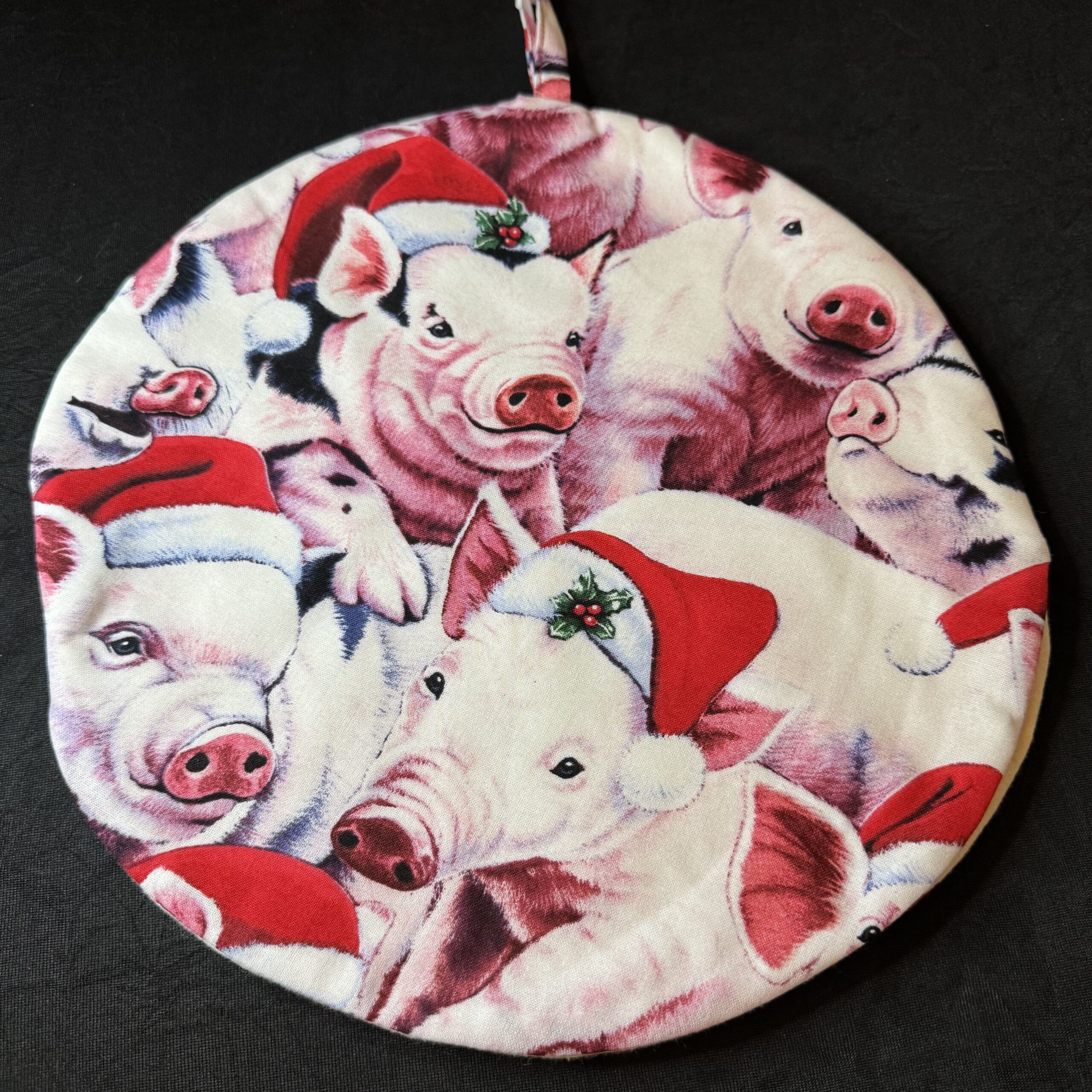Tortilla_Potato_Bags-TB_XmasPigs Christmas Pigs Tortilla Bag - Image 1