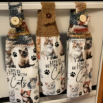 Crocheted Towel Cats -2