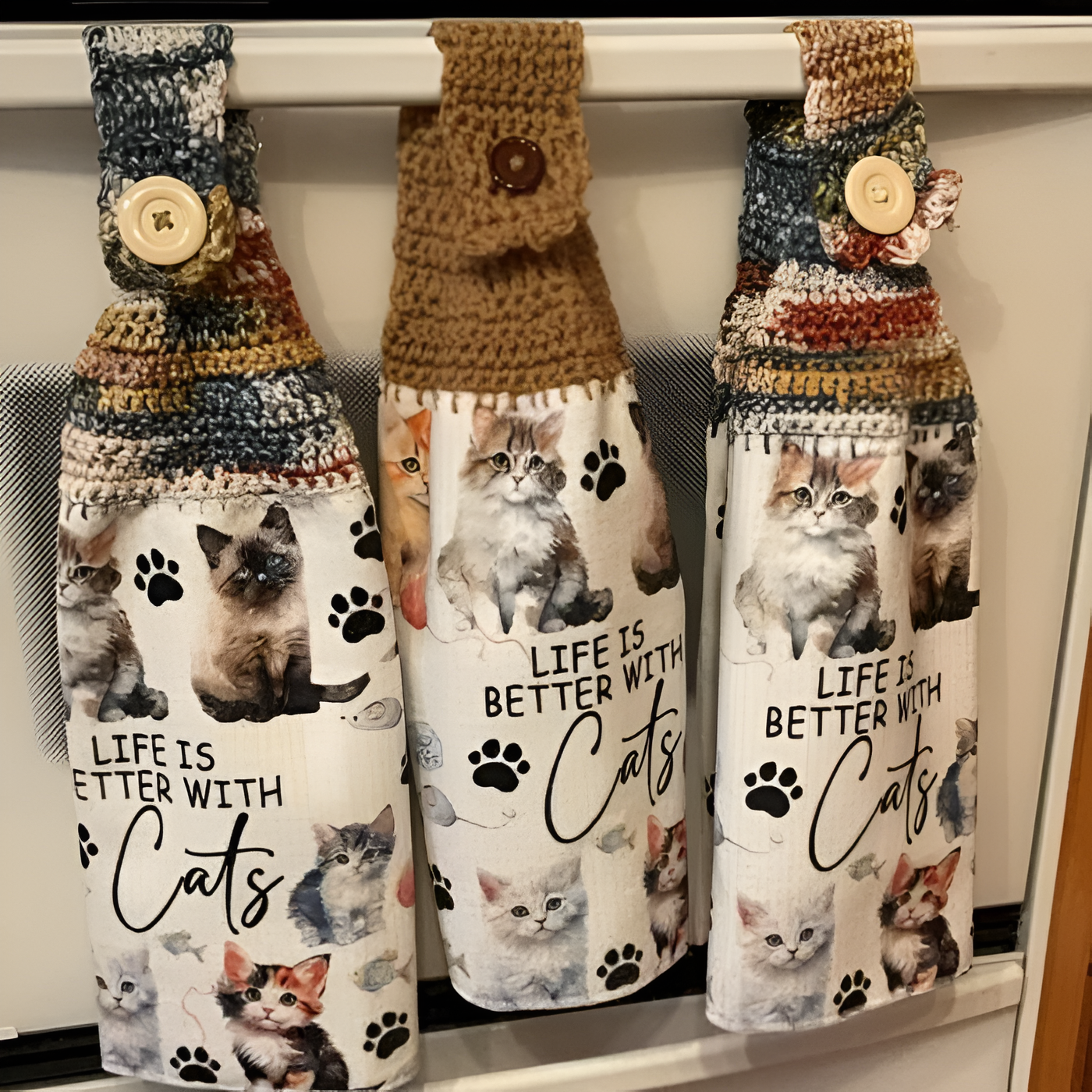 Crocheted Towel Cats -2 Crocheted Towel Cats -2 - Image 1