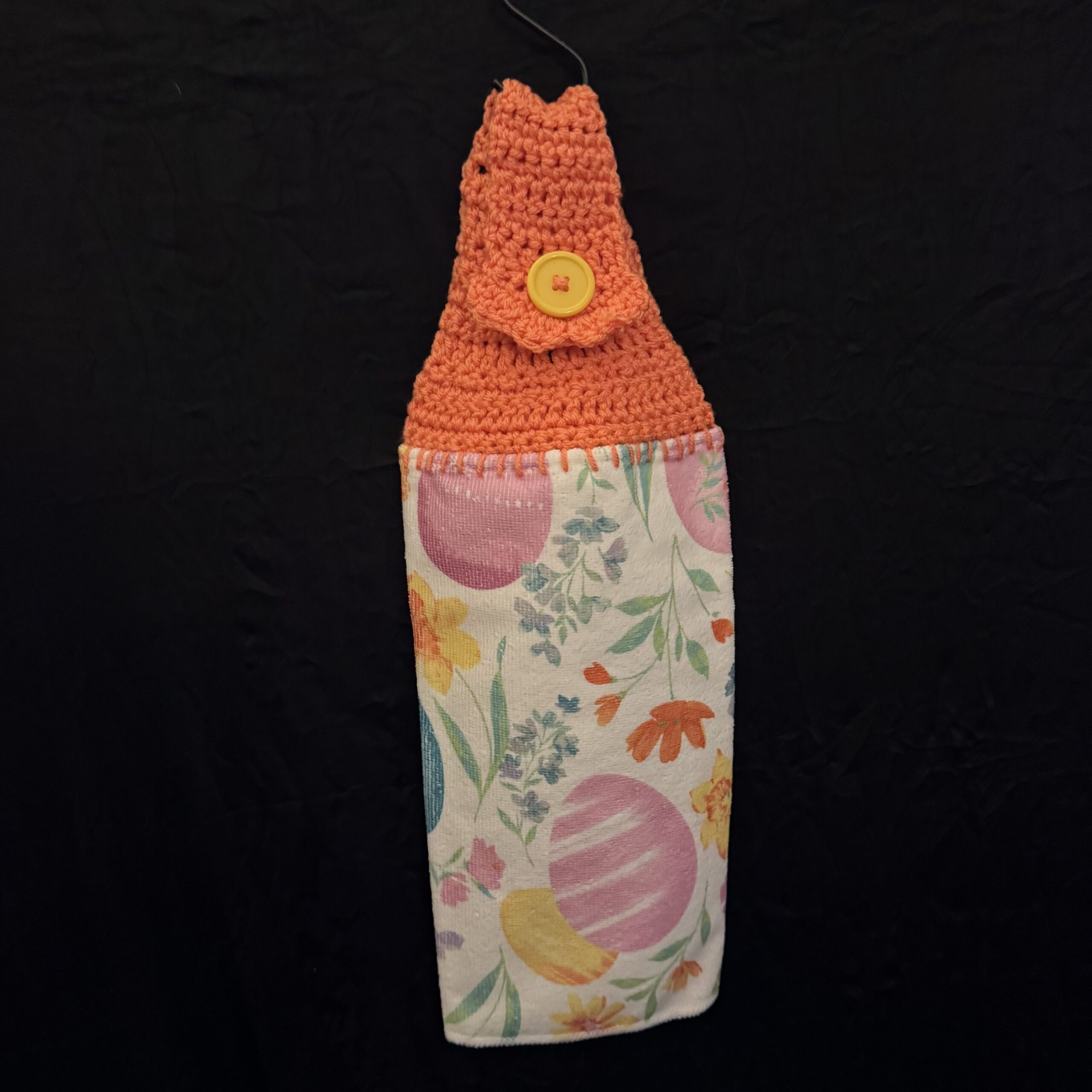 CrochetedTowel-EasterEgg-Orange Crocheted Towel Easter Egg Orange - Image 1