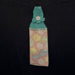 Crocheted Towel Easter Egg Pink DarkTeal