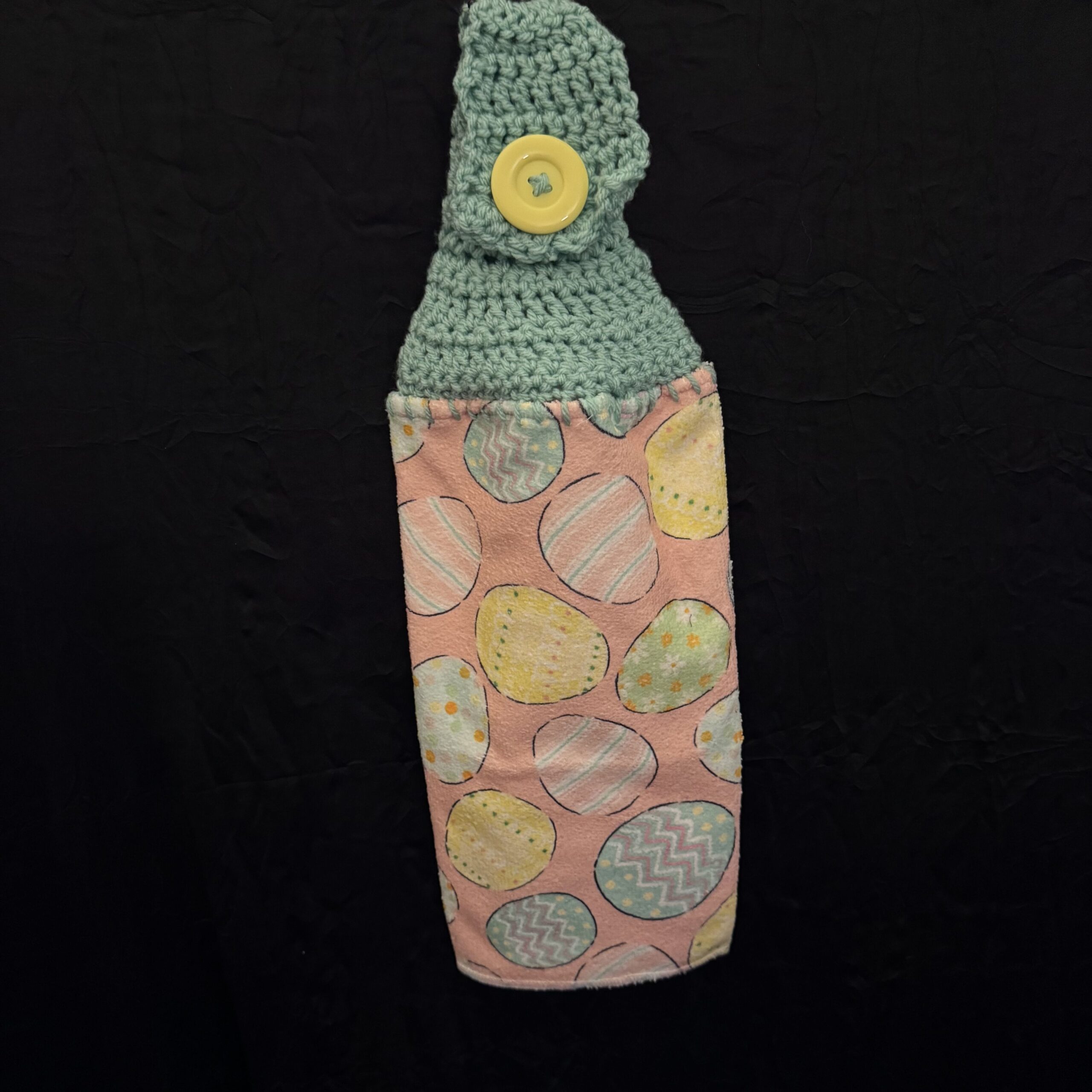 Crocheted Towel Easter Egg Pink Teal