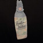 Crocheted Towel Easter Wishes Blue