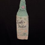 Crocheted Towel Easter Wishes Teal