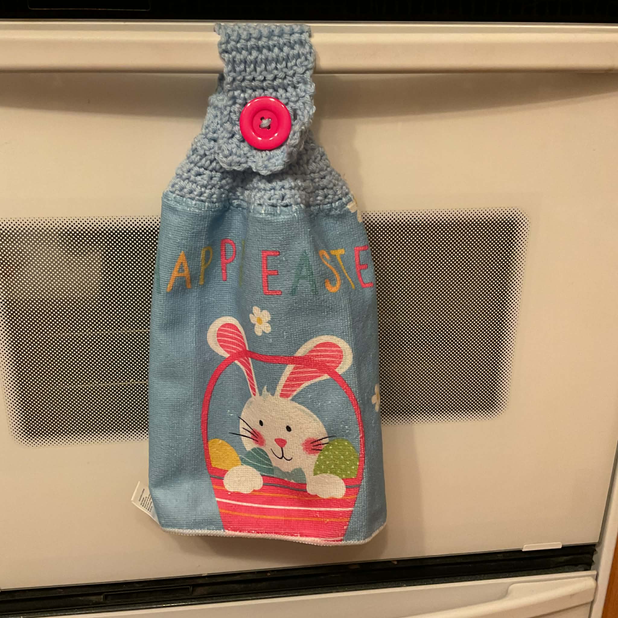 CrochetedTowel_Easter-Bunny-Basket Crocheted Towel Easter Bunny Basket - Image 1