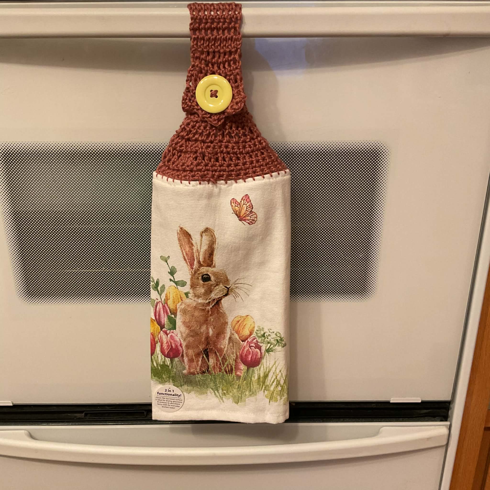 CrochetedTowel_Easter-Bunny-Tulip Crocheted Towel Easter Bunny Tulip - Image 1