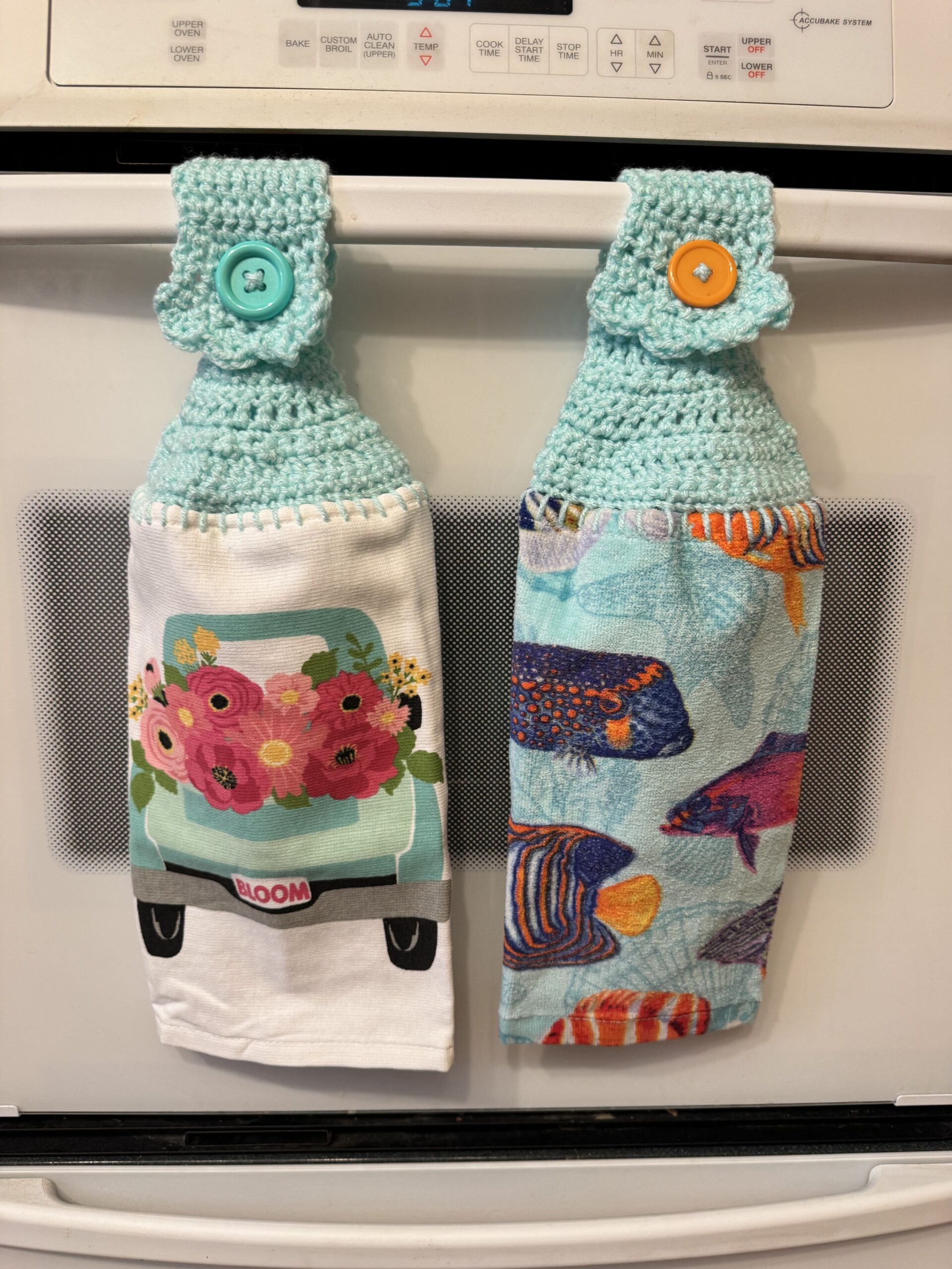 CrochetedTowel_FlowerFish Crocheted Towel Flower Fish - Image 1