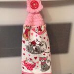 Crocheted Towel Valentines Cats