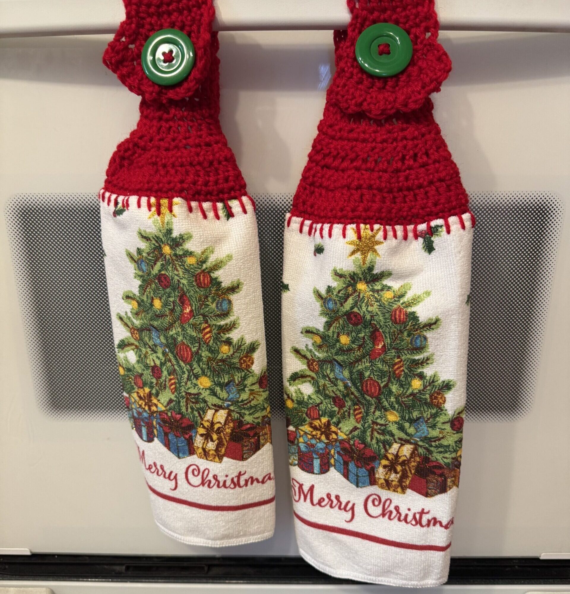 CrochetedTowel_XmasMerryChristmas Crocheted Towel Xmas Merry Christmas - Image 1