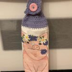 Crocheted Towel Pig Flowers