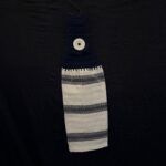 Crocheted Towel Blue White Stripe