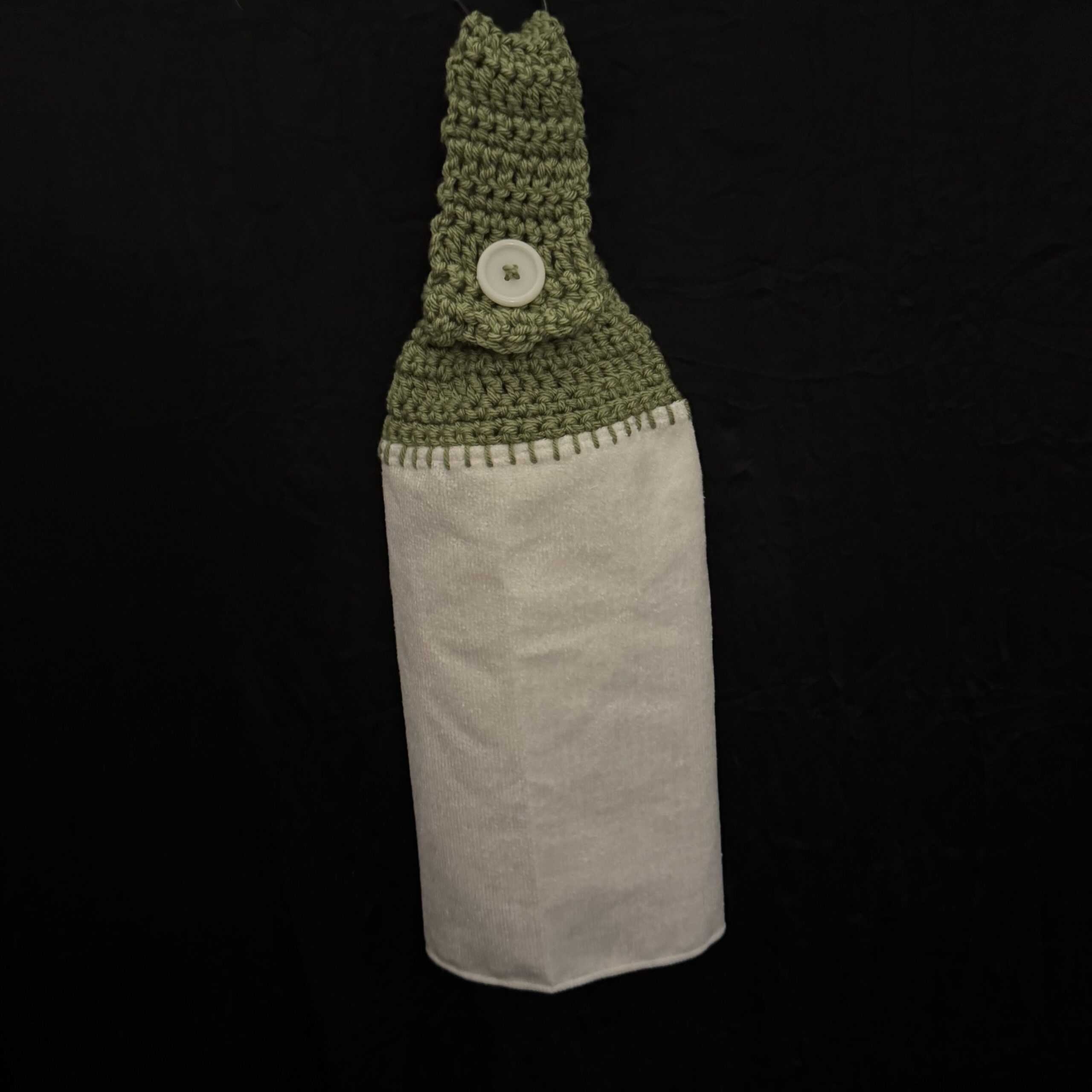 Crocheted Towel Green White