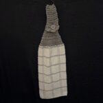 Crocheted Towel Grey White