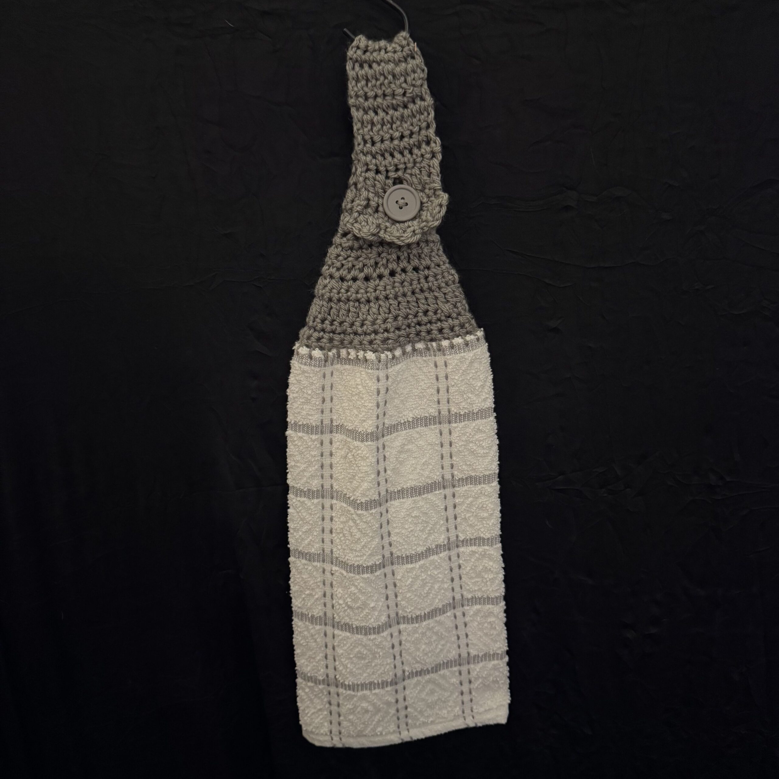 Crocheted_Towels-Basic-CrochetedTowel-Grey-White Crocheted Towel Grey White - Image 1