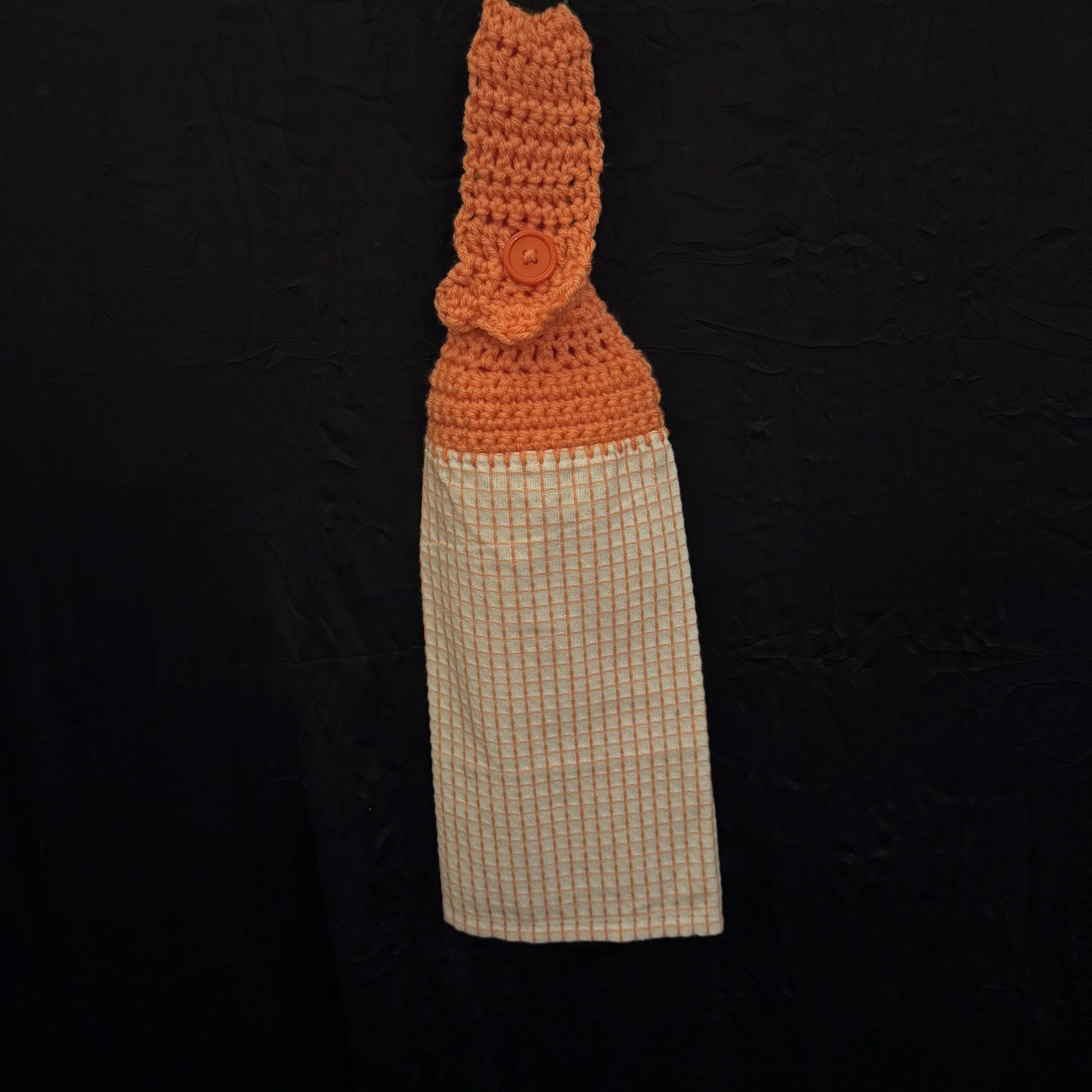 Crocheted Towel Orange White