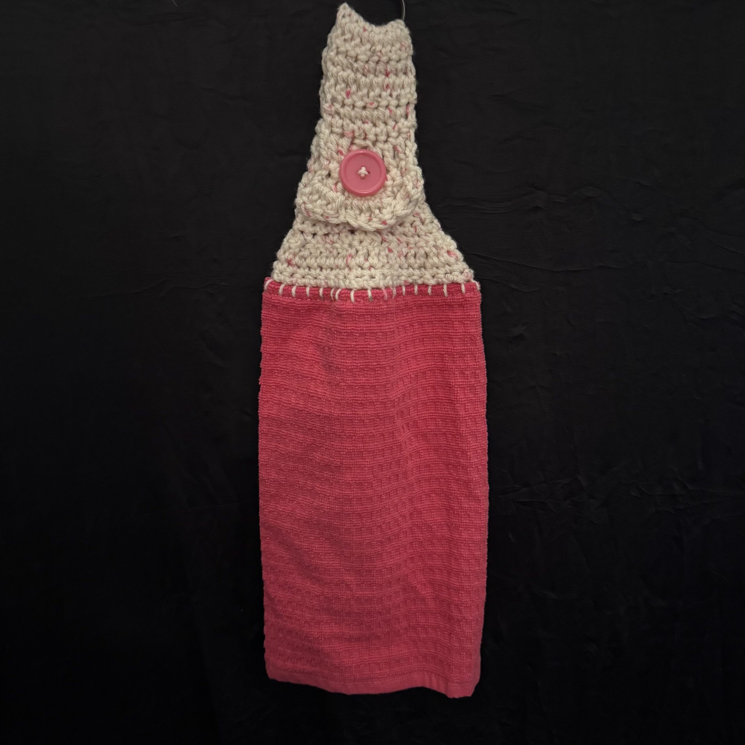Crocheted_Towels-Basic-CrochetedTowel-Pink-White Crocheted Towel Pink White - Image 1