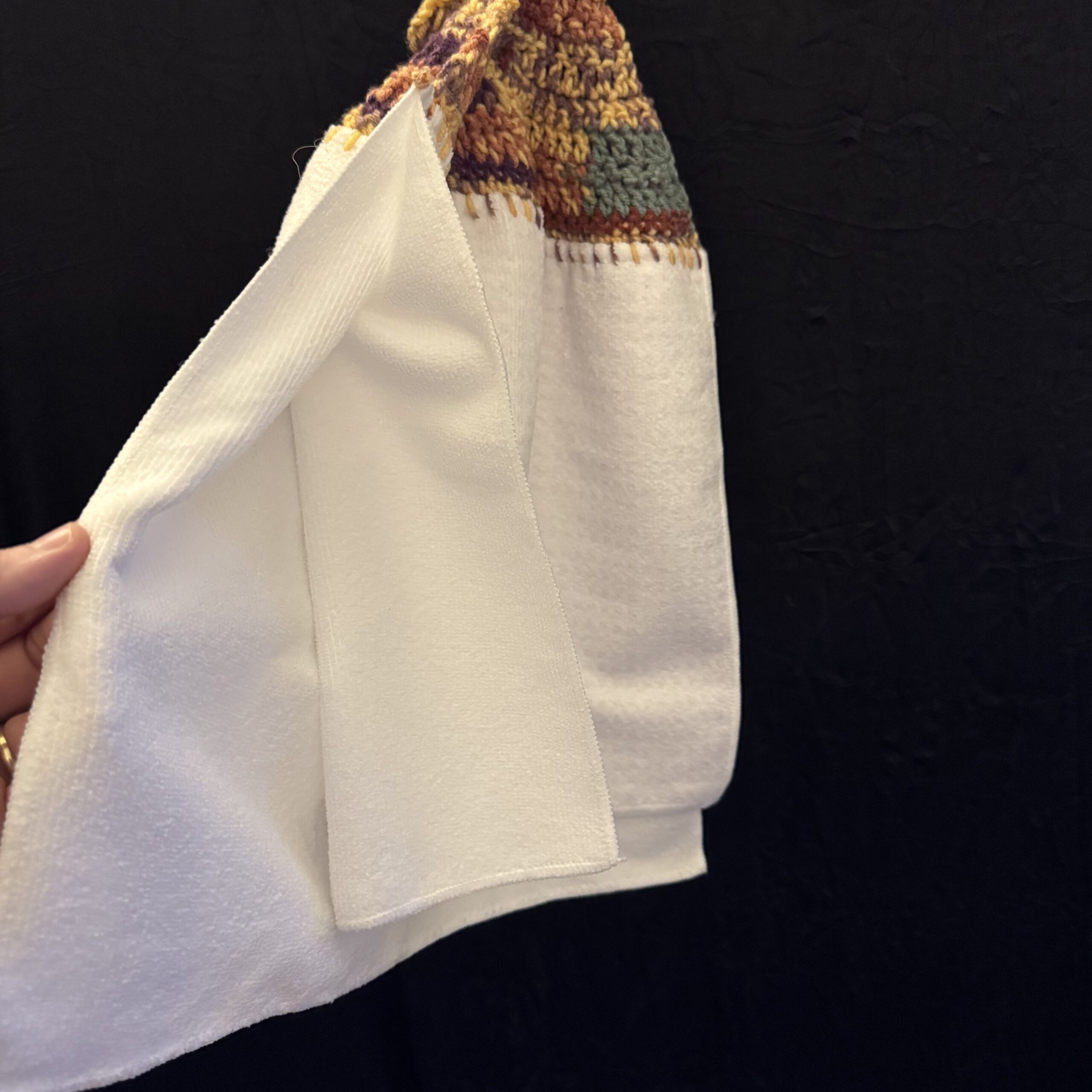 Crocheted_Towels-Doubles_$10-CrochetedTowel-Dough-2 Crocheted Towel Dough 2 - Image 1