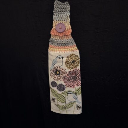 Crocheted Towel Birds Flowers 2