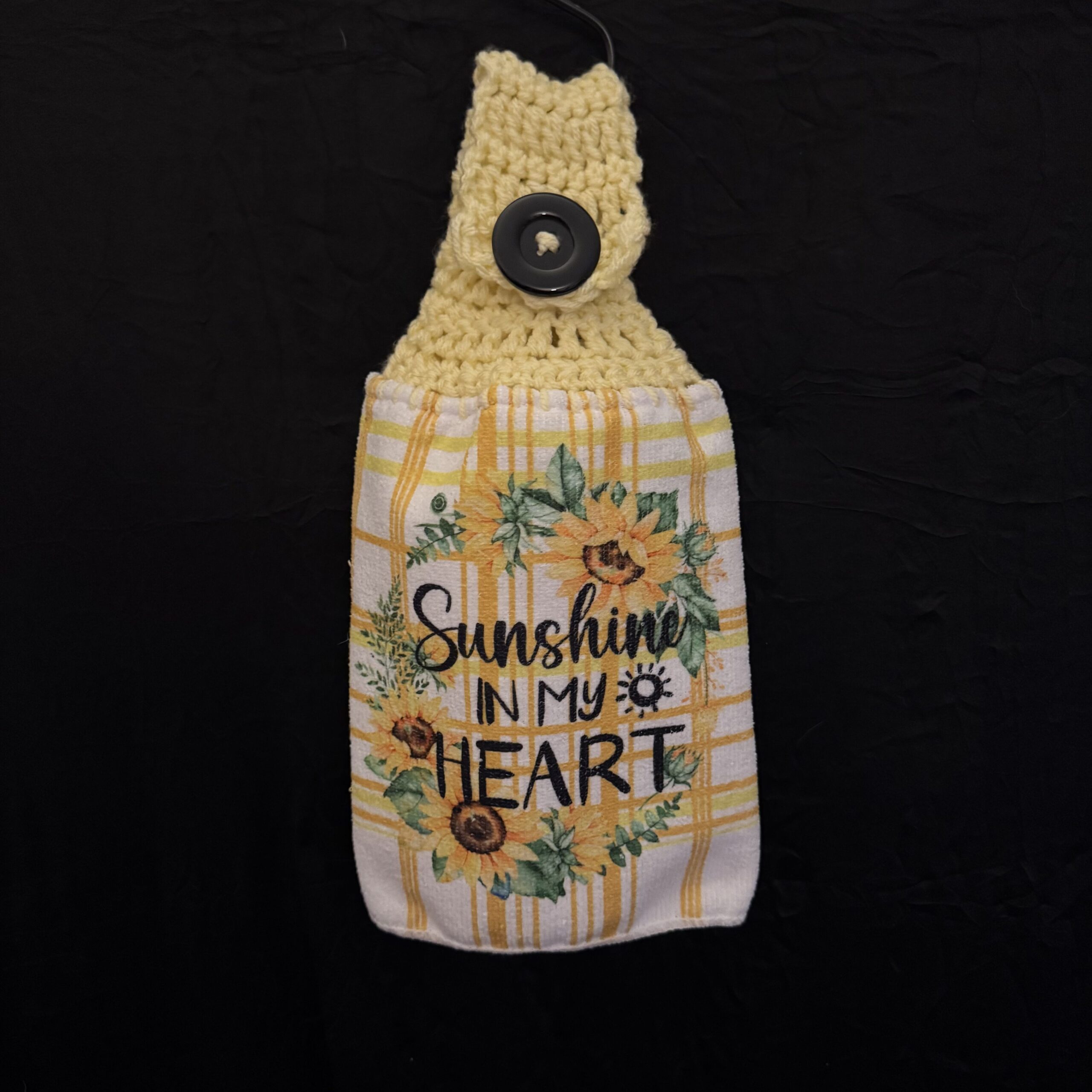 Crocheted Towel Sunflower Short Heart
