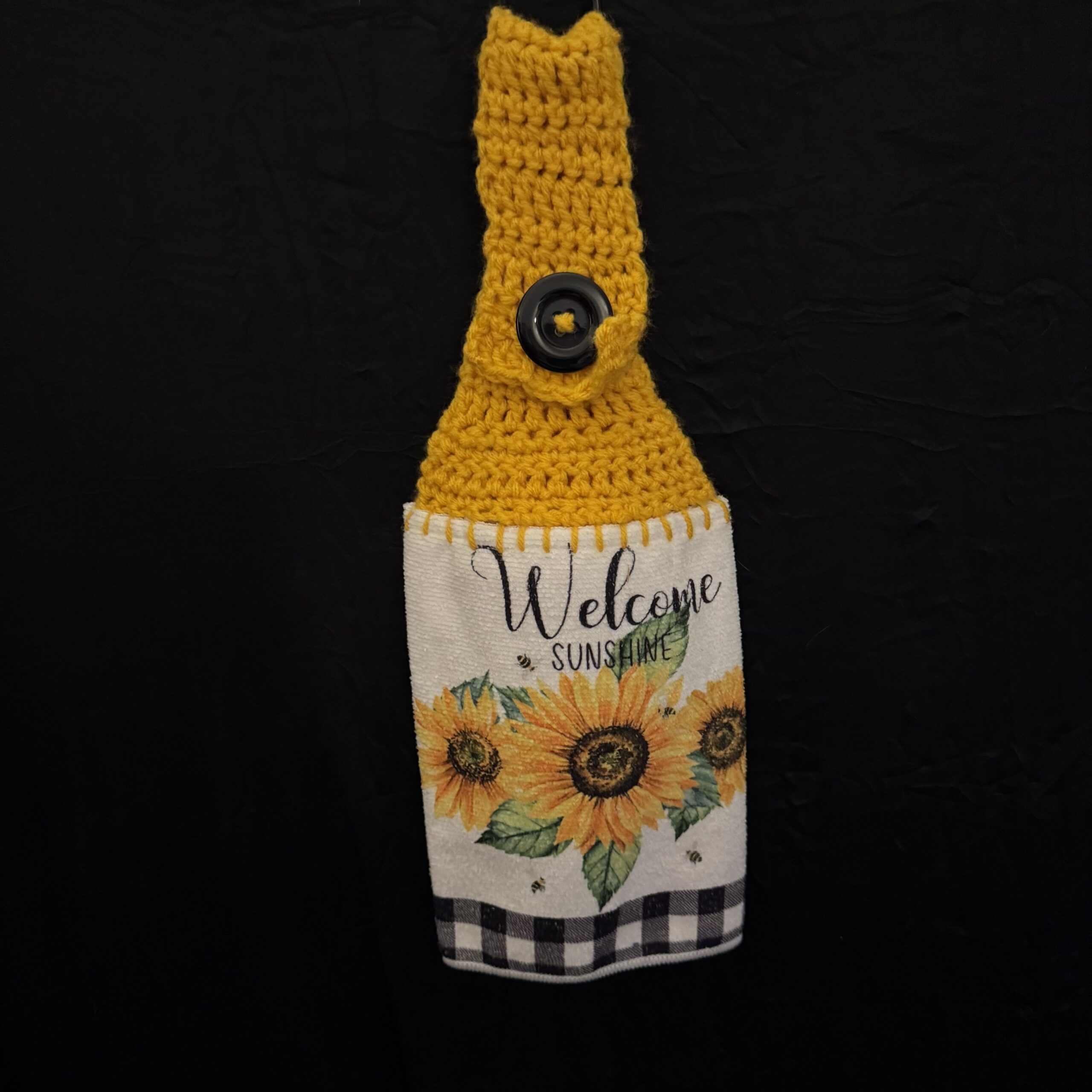 Crocheted Towel Sunflower Short Welcome