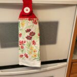 Crocheted Towel Floral Red