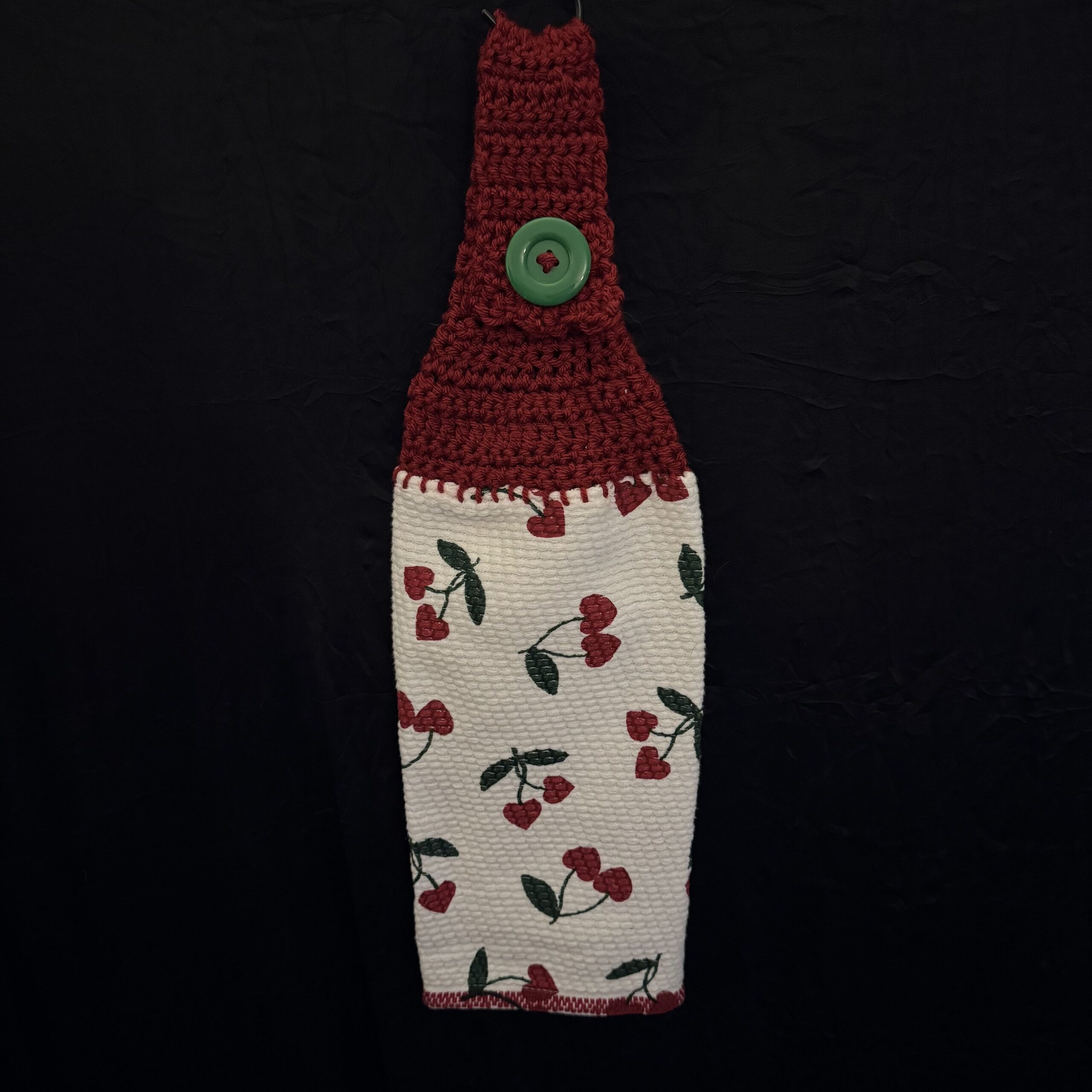 Crocheted_Towels-Food_Towels-CrochetedTowel-Cherry Crocheted Towel Cherry - Image 1