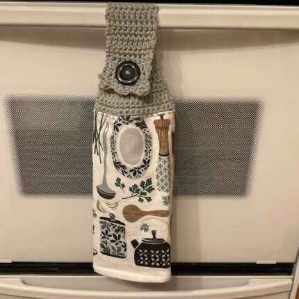 Crocheted Towel Kitchen Grey