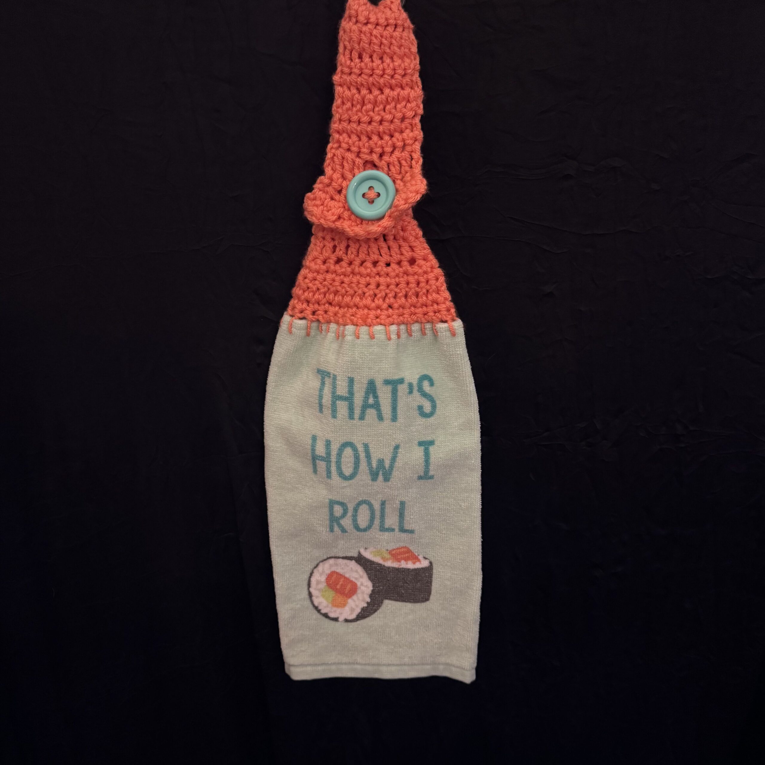 Crocheted_Towels-Food_Towels-CrochetedTowel-Sushi Crocheted Towel Sushi - Image 1