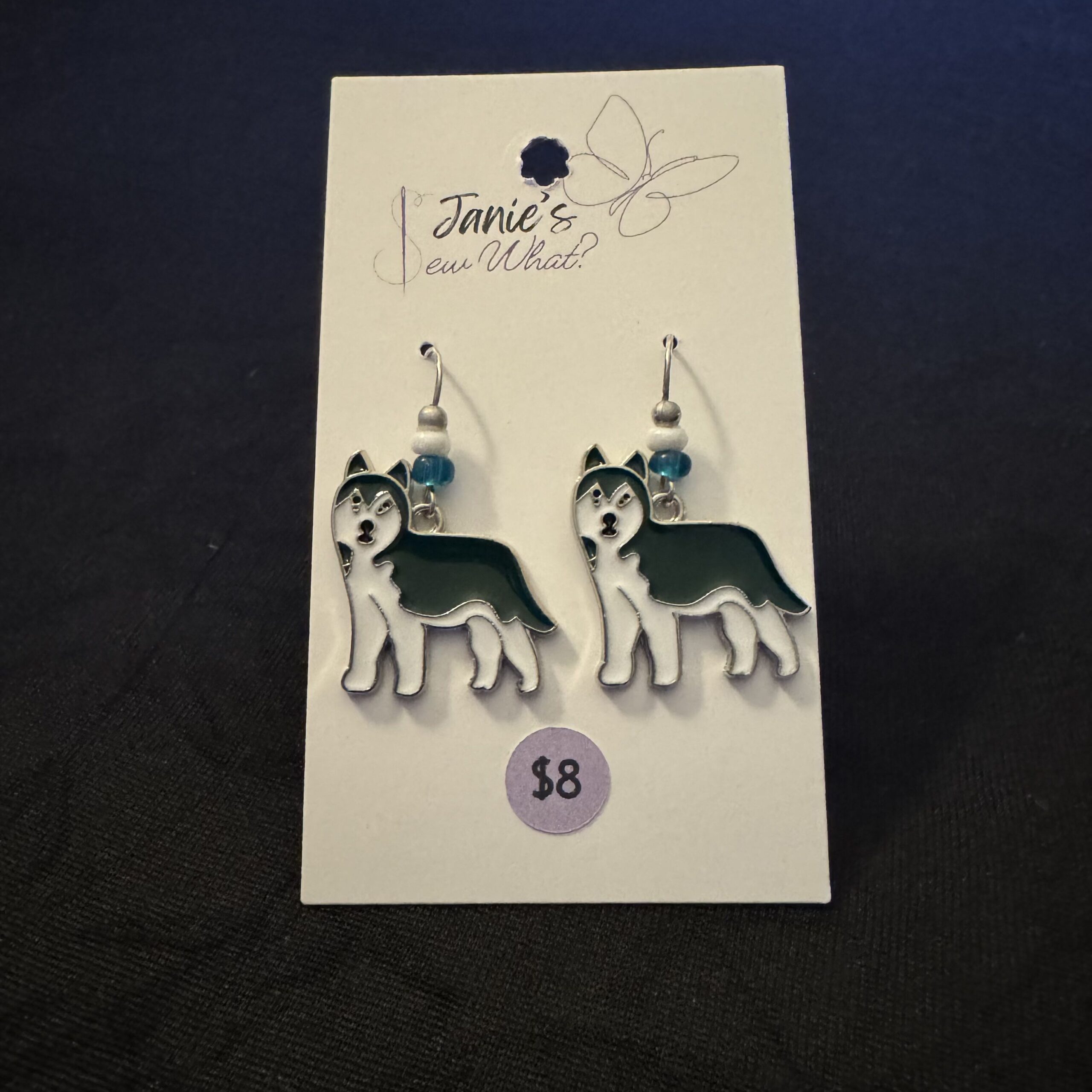 Earrings-Dog_HuskiesGreen Dog HuskiesGreen - Image 1