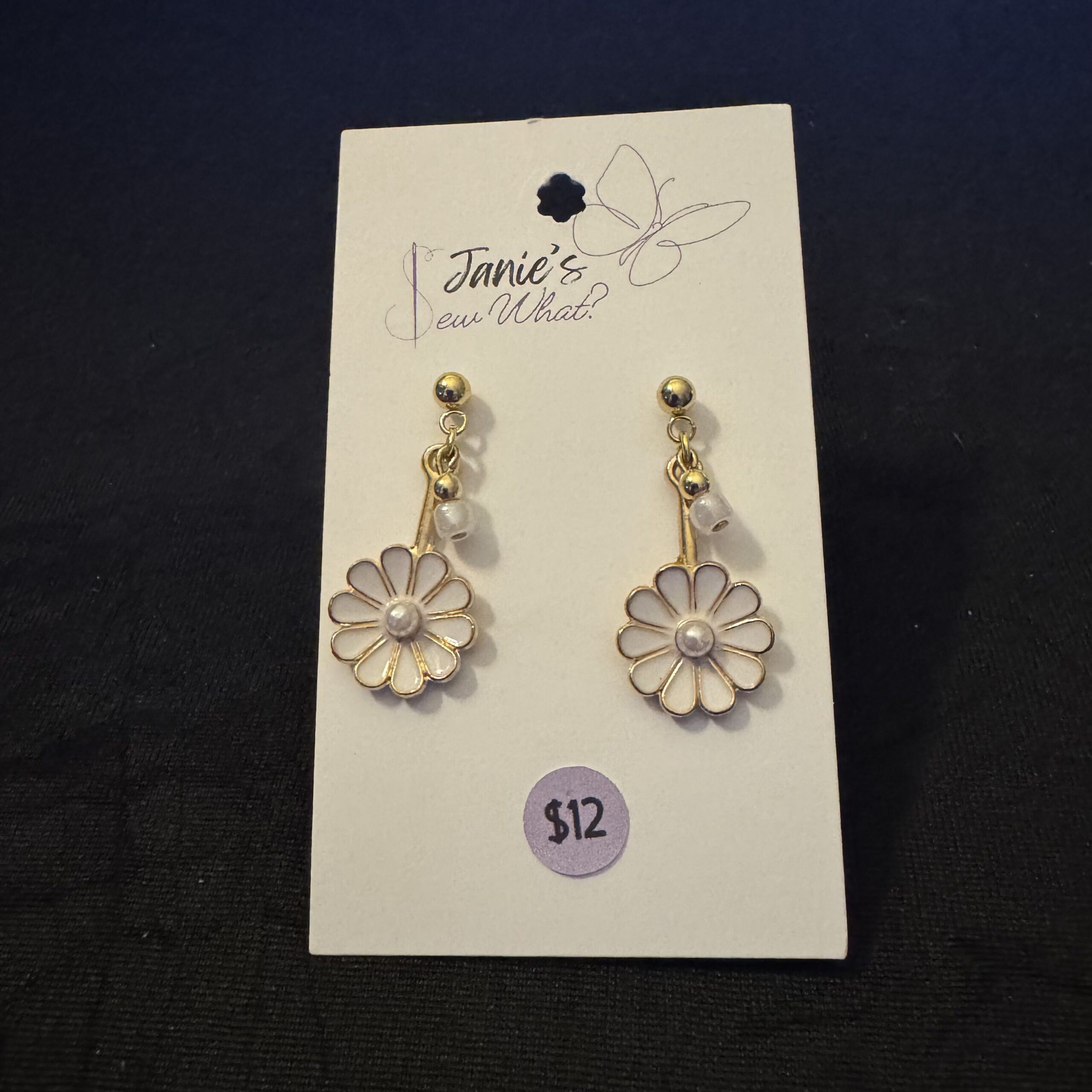 Earrings-Flower_DaisyPearly Flower DaisyPearly - Image 1