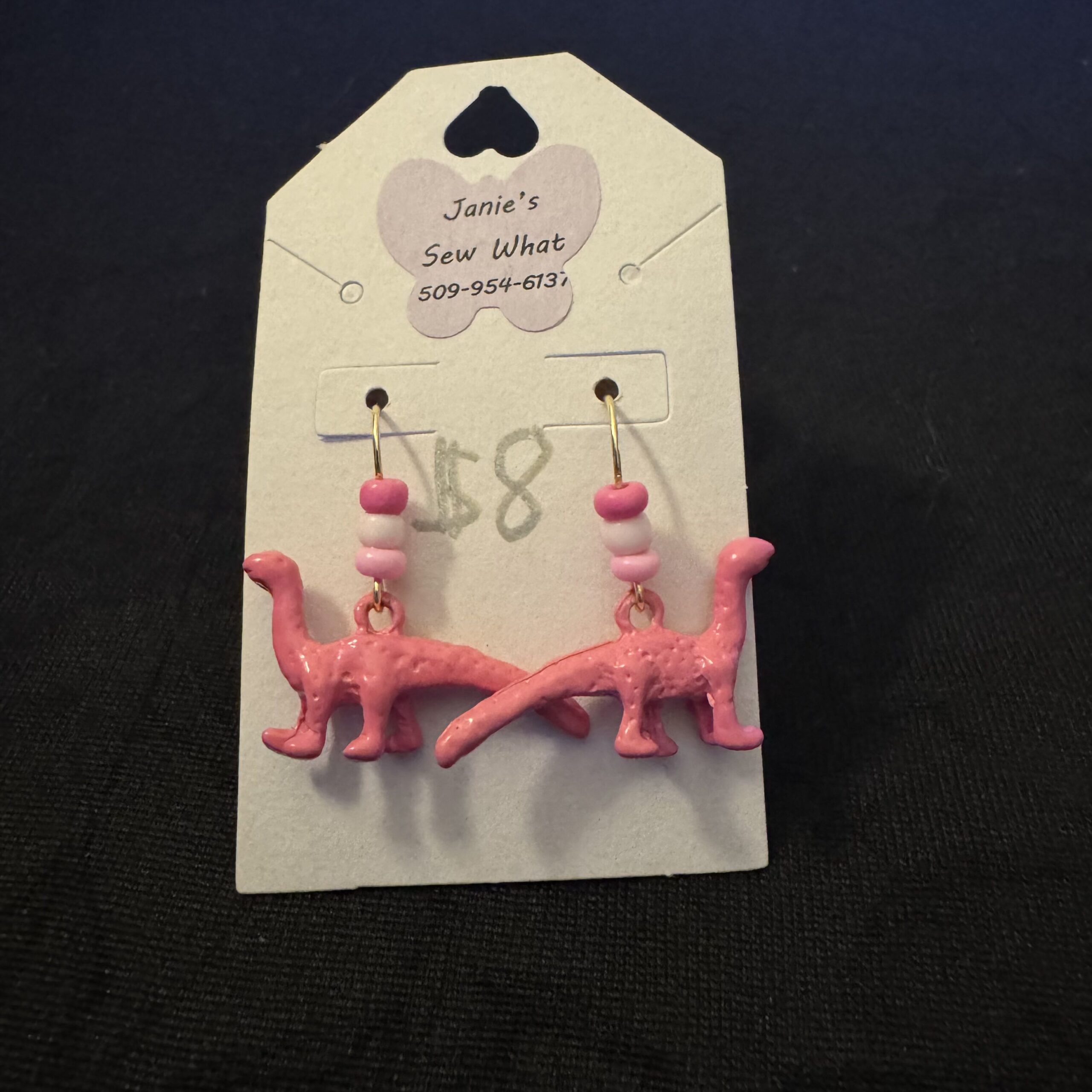 Earrings-Pink_Apatosaurus Pink Apatosaurus - Image 1