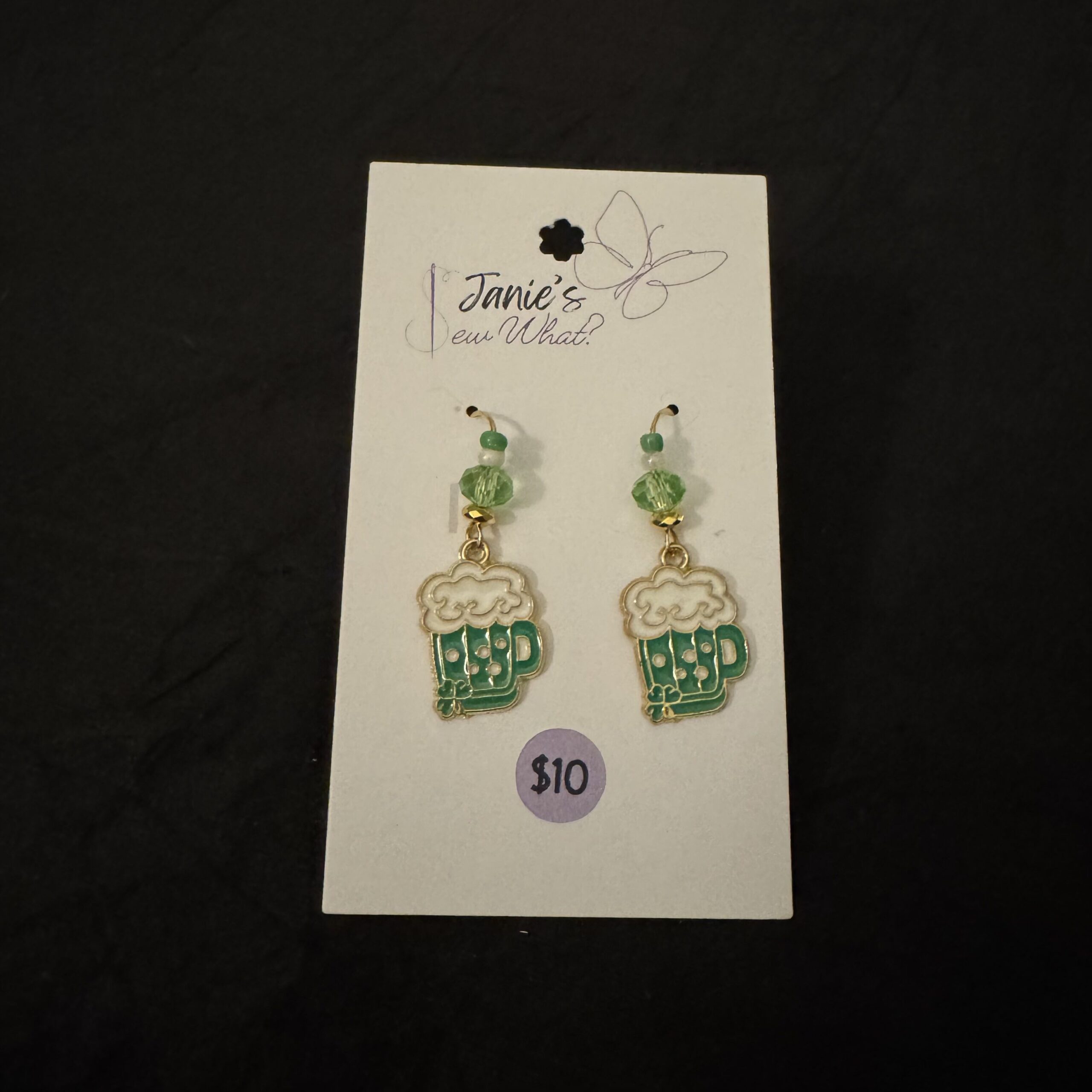 Earrings-StPatricksDay-BeerGreen StPatricksDay BeerGreen - Image 1
