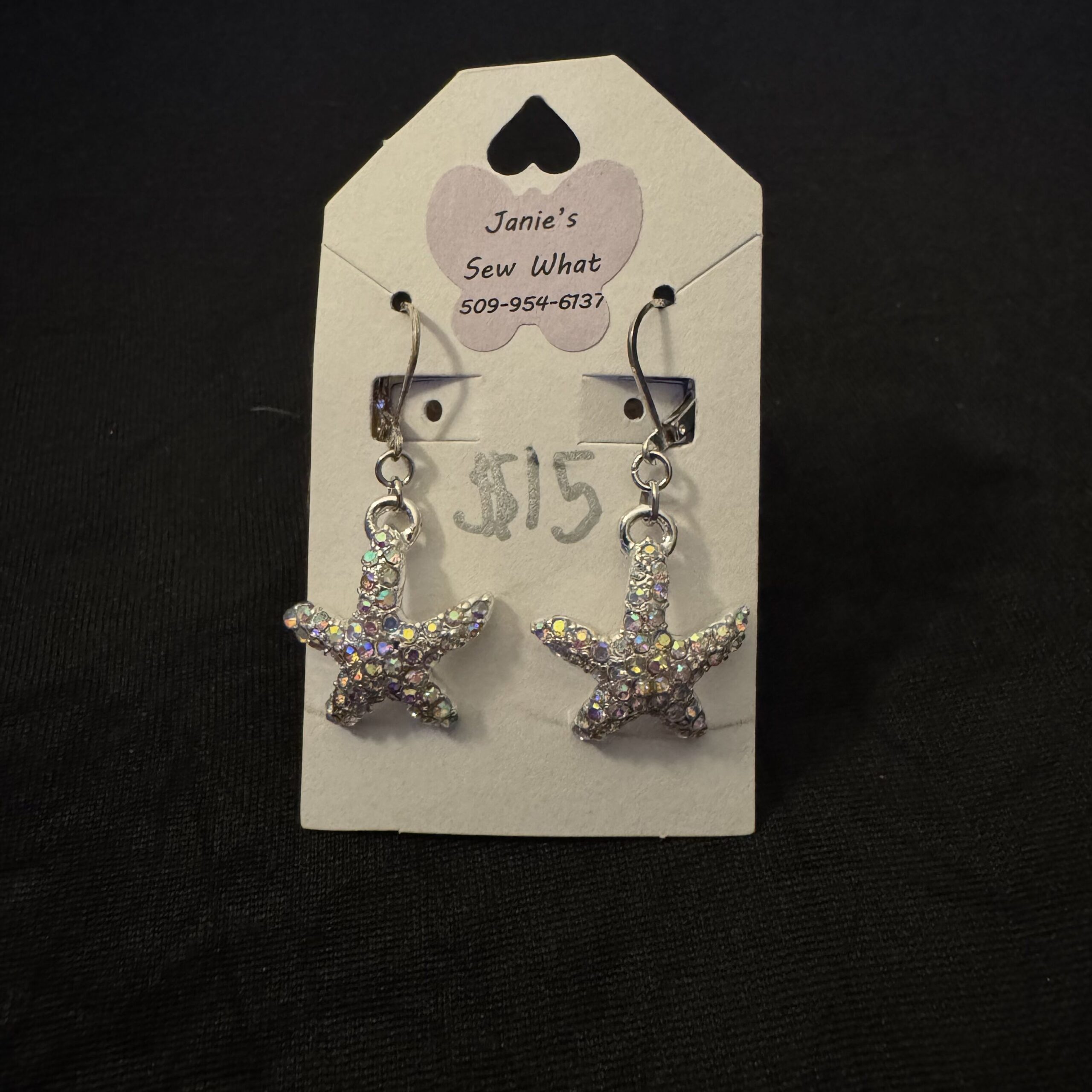 Earrings-Starfish_Rhinestone Starfish Rhinestone - Image 1
