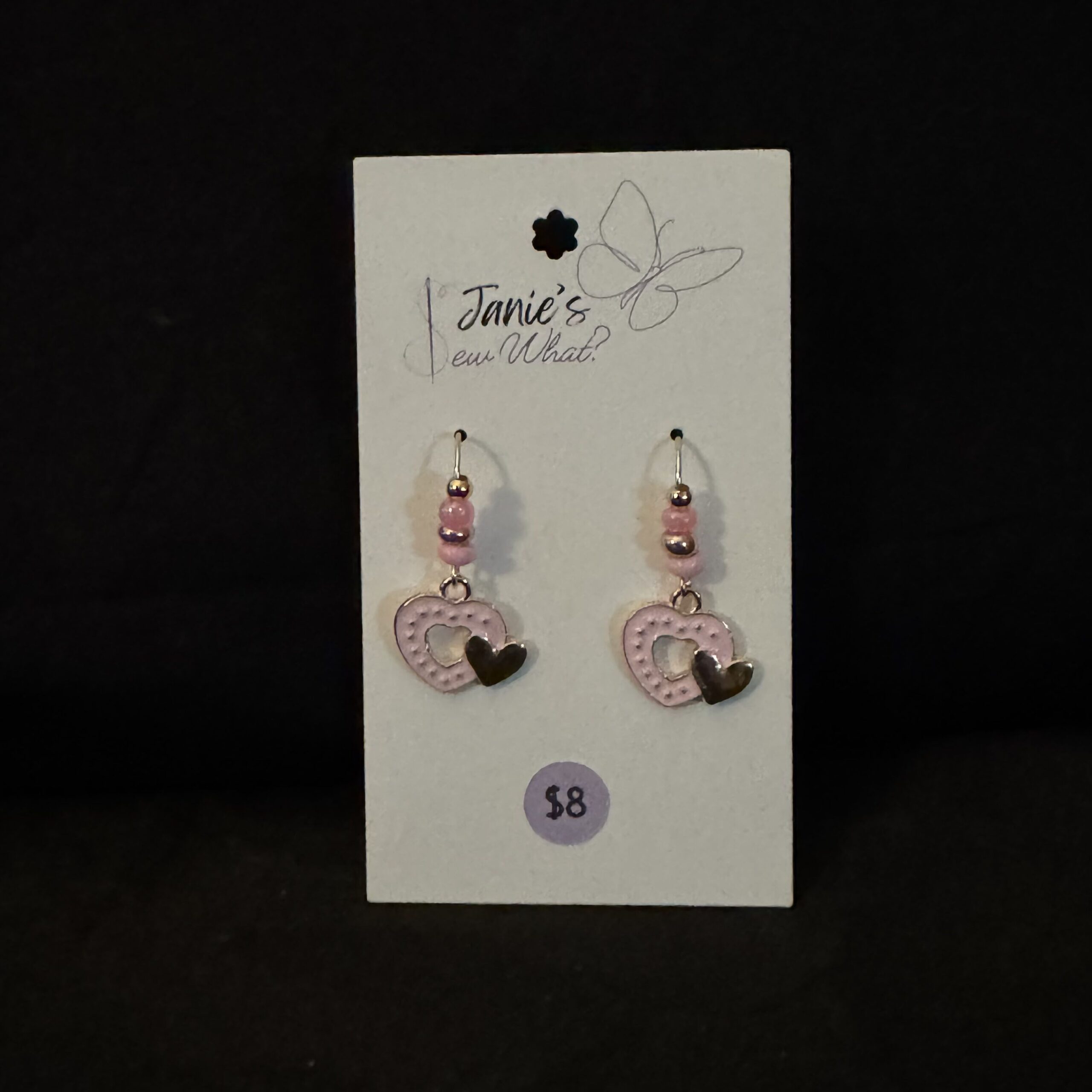 Earrings-Valentines-Heart-Pink Valentines Heart Pink - Image 1