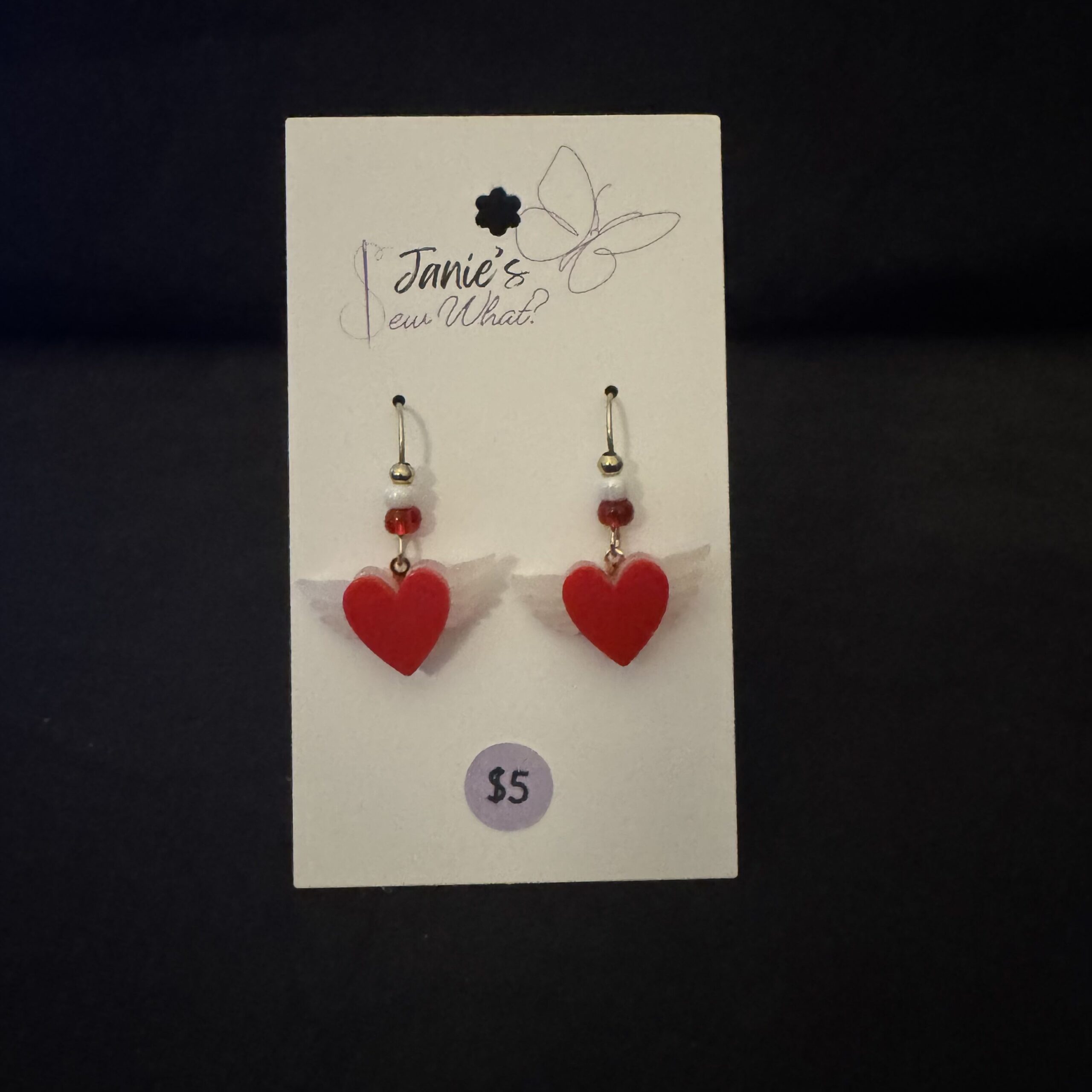 Earrings-Valentines-Heart-Wings Valentines Heart Wings - Image 1