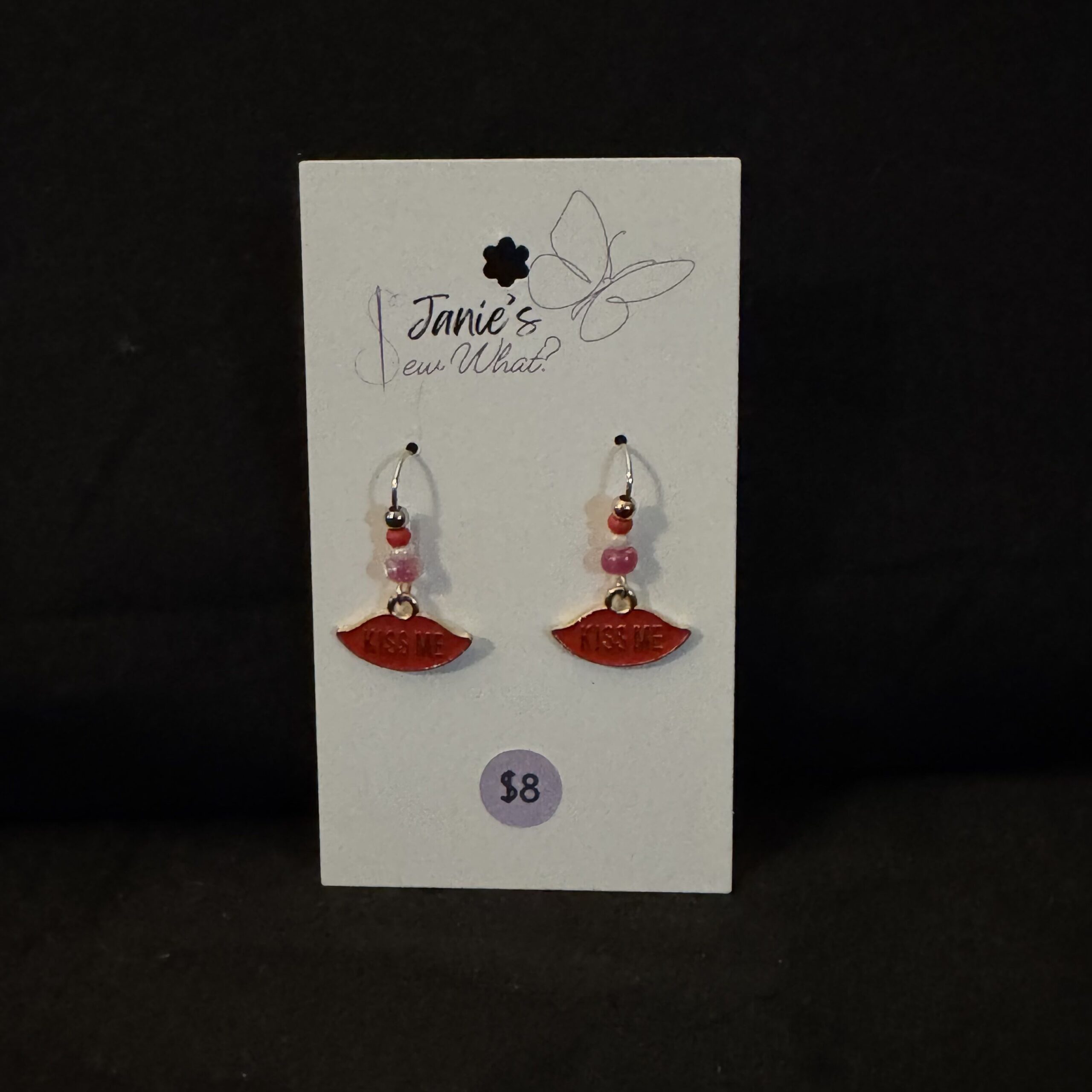 Earrings-Valentines-Lips-Kiss Valentines Lips Kiss - Image 1