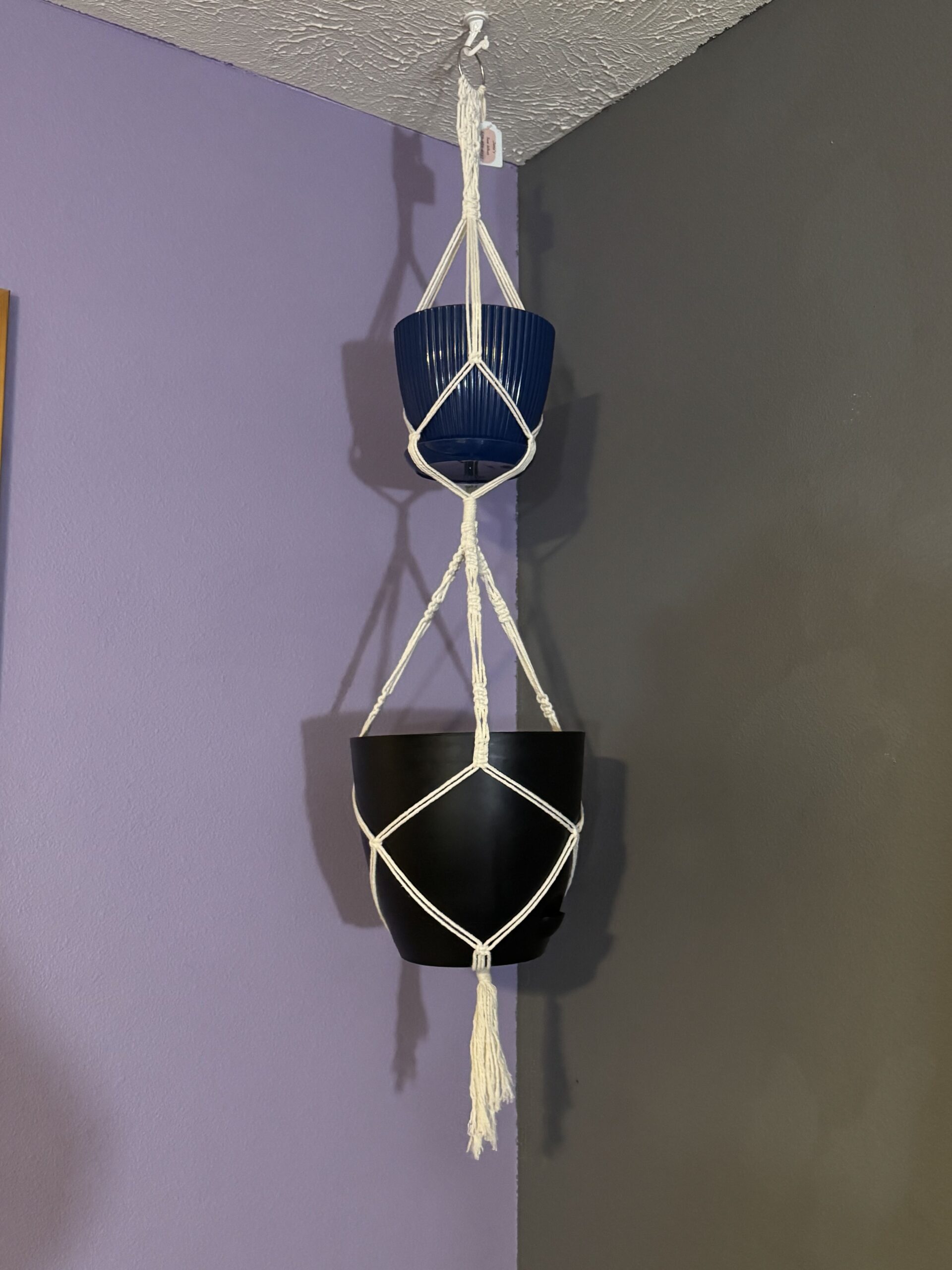 Macrame_Plant_Hangers-Double-White Double White - Image 1