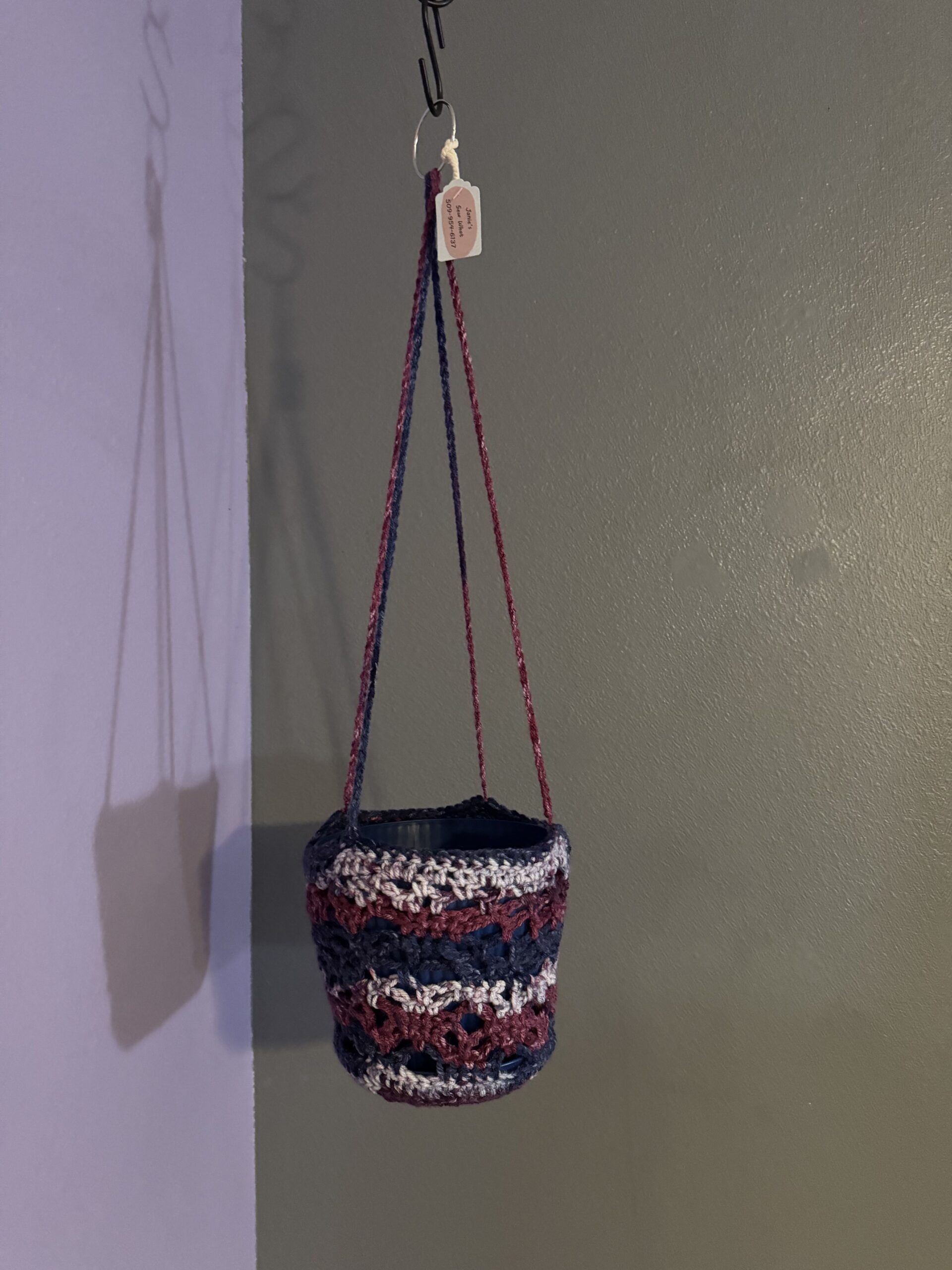 Macrame_Plant_Hangers-Medium-RedWhiteBlue Red White Blue - Image 1