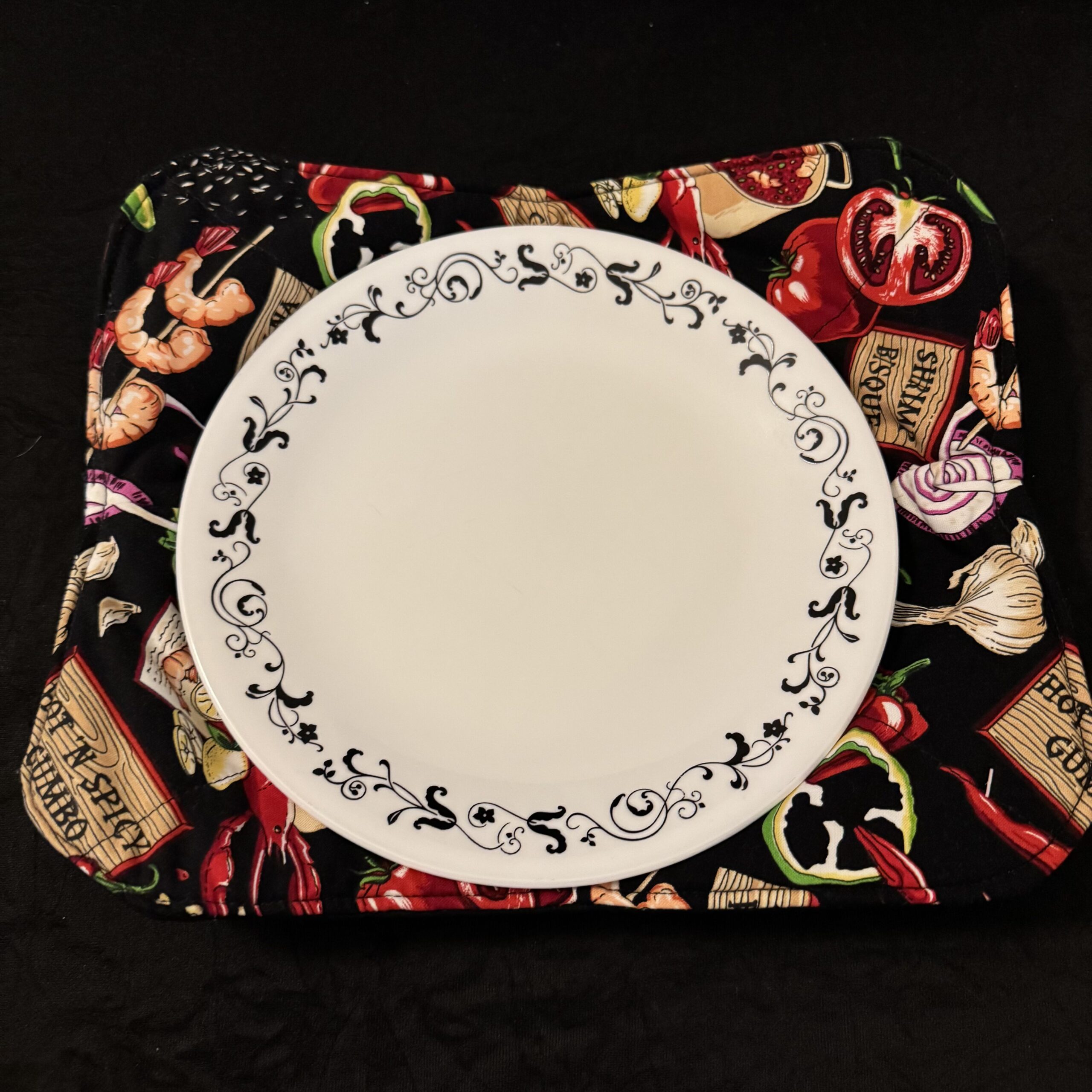 Plate_TV_Dinner_Holders-TV_Dinner_Holders-Jambalaya2 TV Dinner Holders Jambalaya2 - Image 1