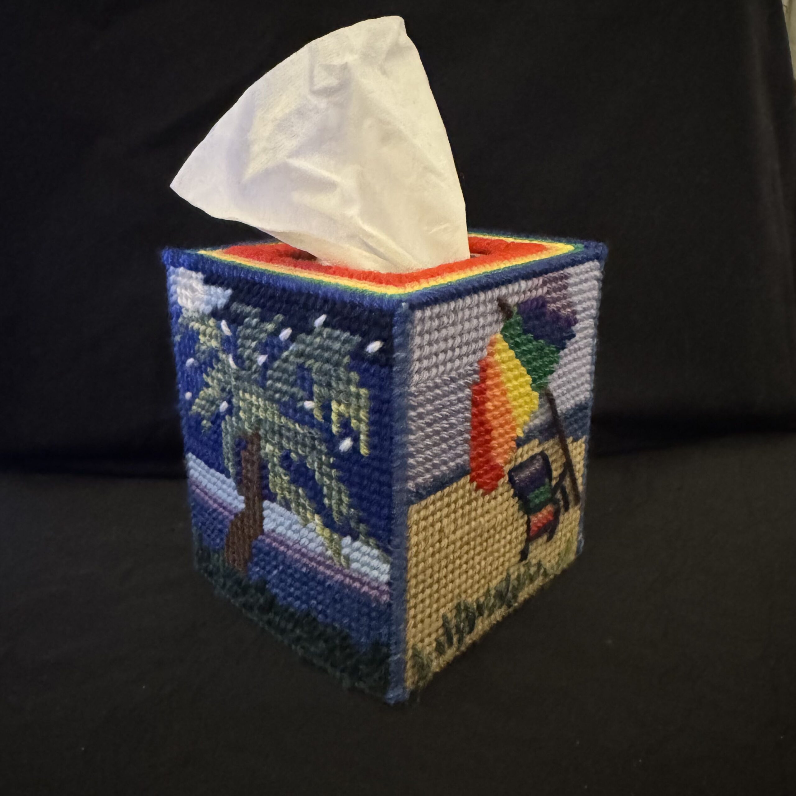 Tissue_Box_Covers-Cube-Beach-Flamingo-1 Beach Flamingo 1 - Image 1