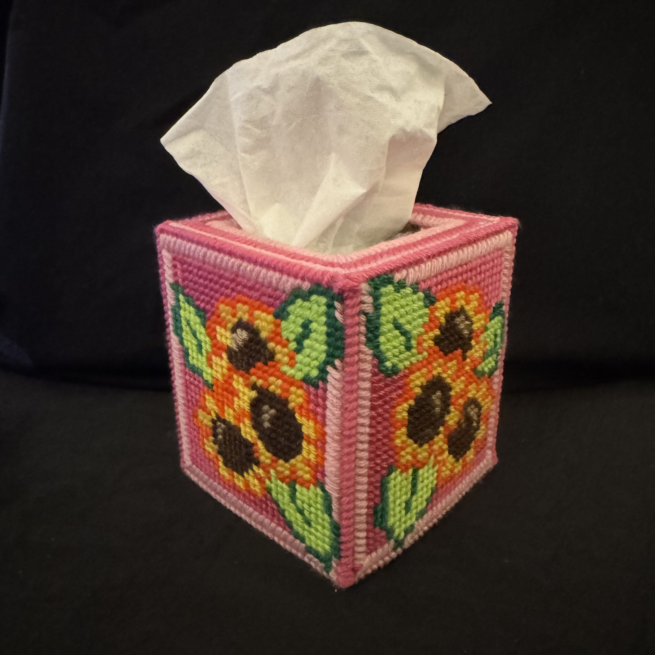 Tissue_Box_Covers-Cube-Daisy-Yellow-Pink Daisy Yellow Pink - Image 1